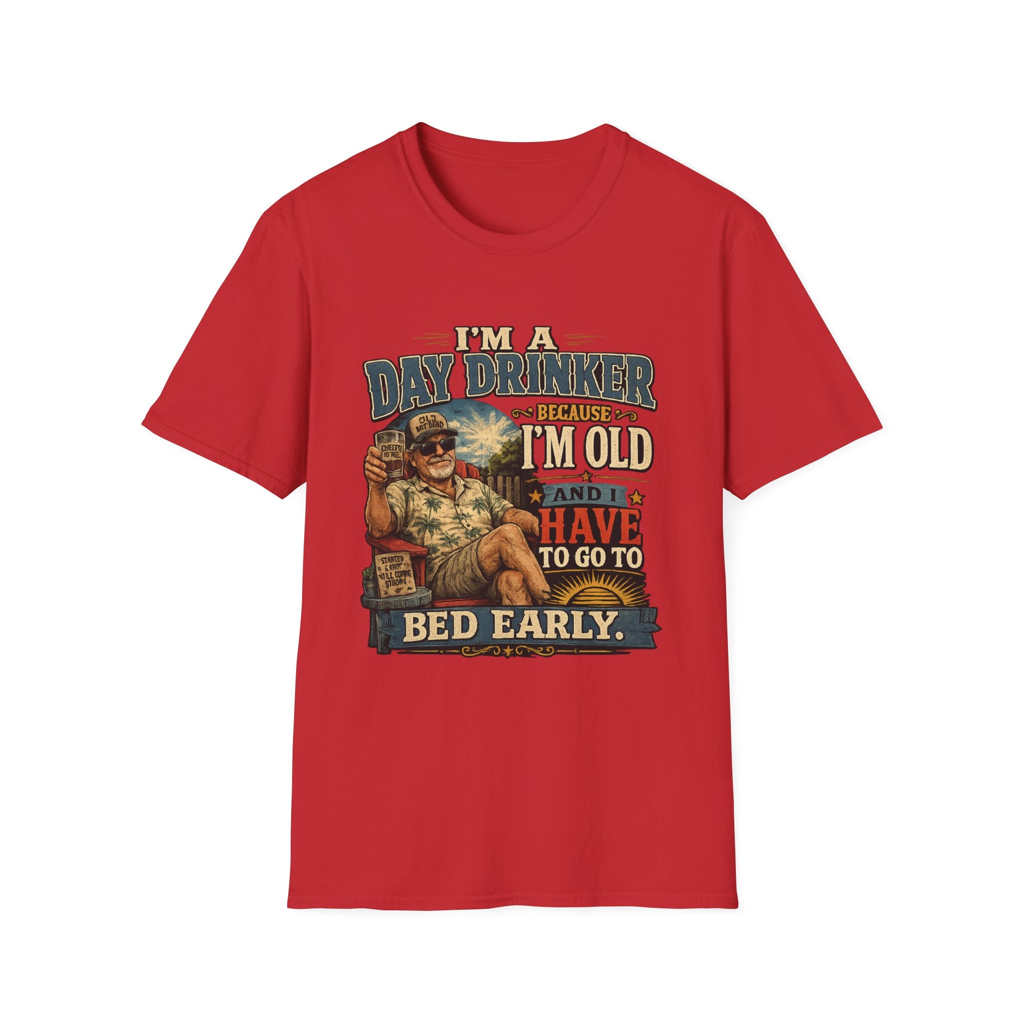 I'm a Day Drinker Because I'm Old T-Shirt — Funny Senior Drinking Graphic Tee