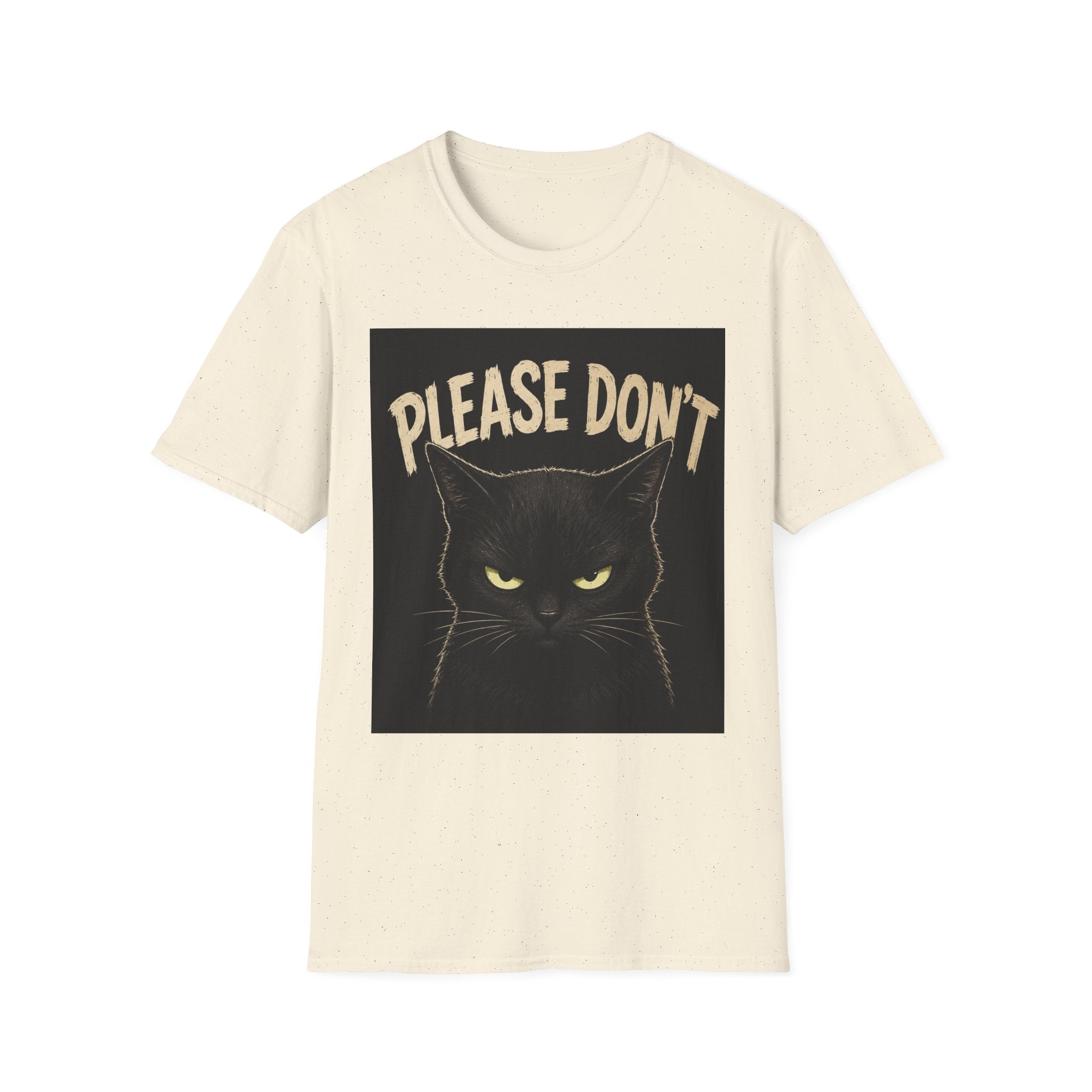 Please Don't Black Cat T‑Shirt — Funny Grumpy Cat Graphic Tee
