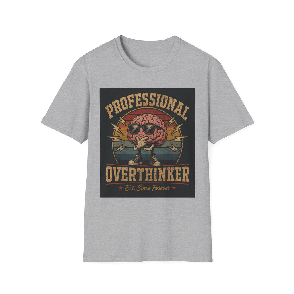 Professional Overthinker T-Shirt — Vintage Brain Graphic Tee