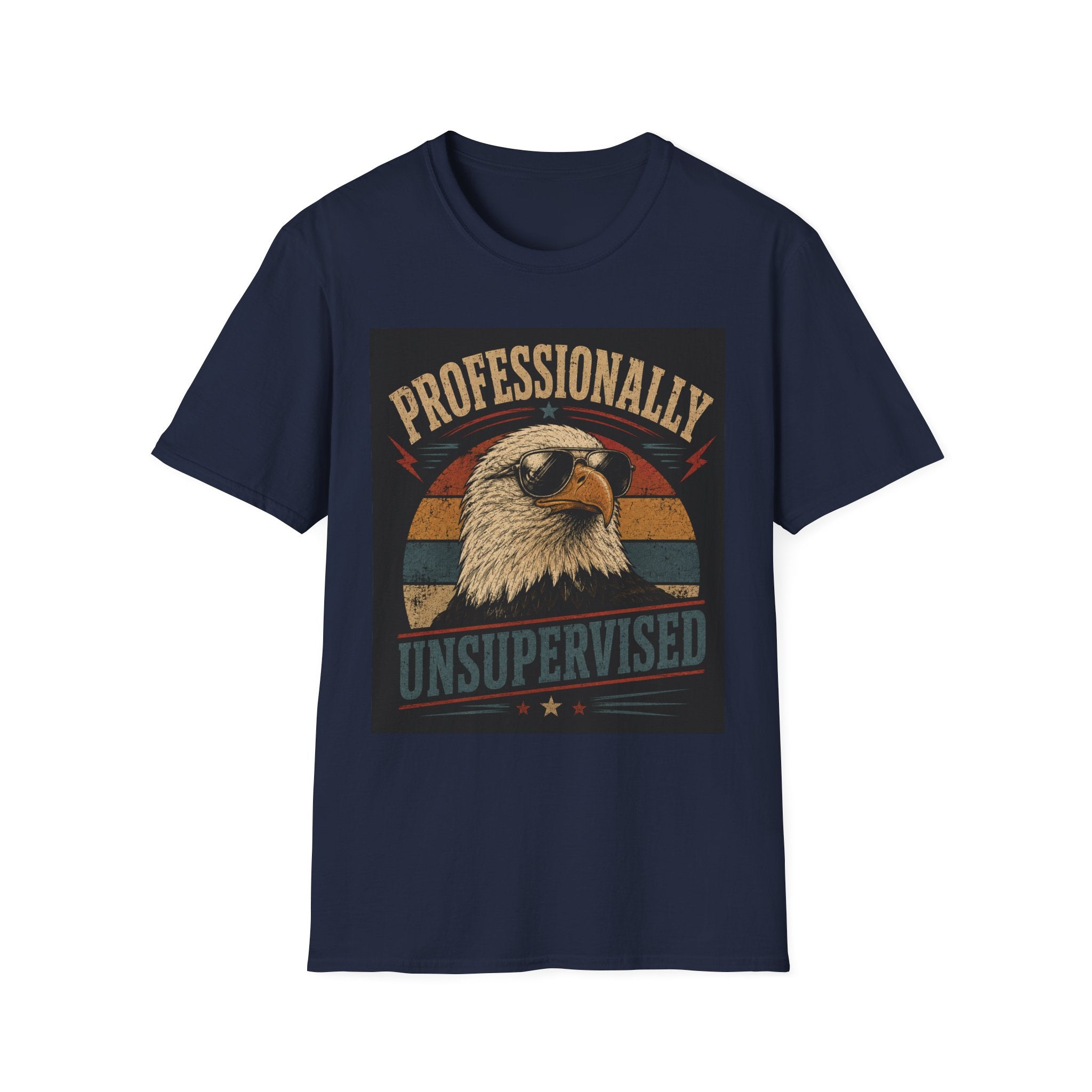 Professionally Unsupervised Eagle T-Shirt — Retro Patriotic Graphic Tee