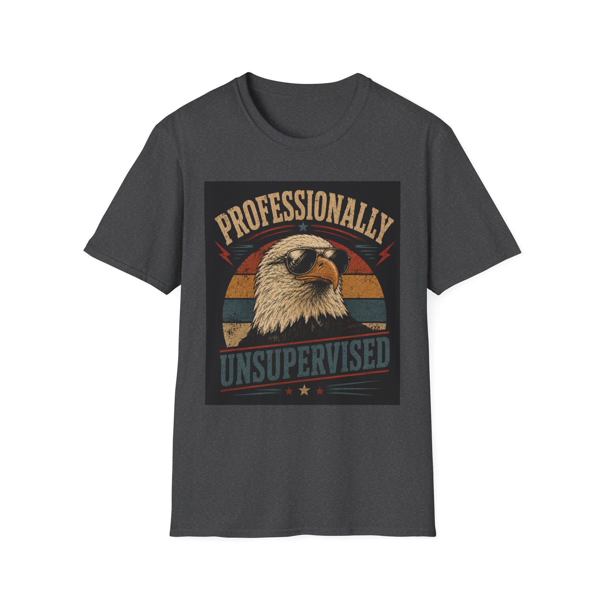 Professionally Unsupervised Eagle T-Shirt — Retro Patriotic Graphic Tee