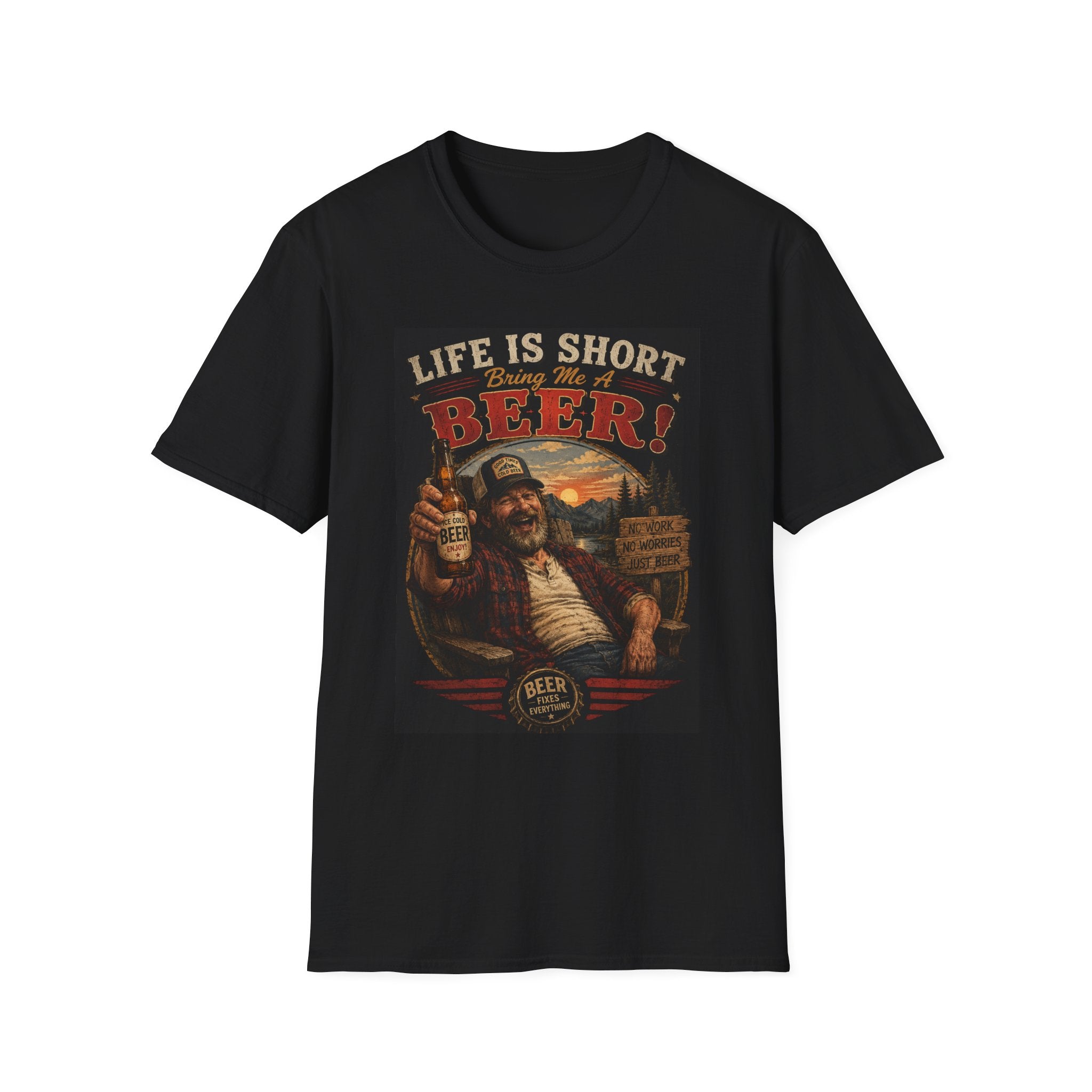 Life Is Short Bring Me A Beer T-Shirt — Vintage Beer Graphic Tee