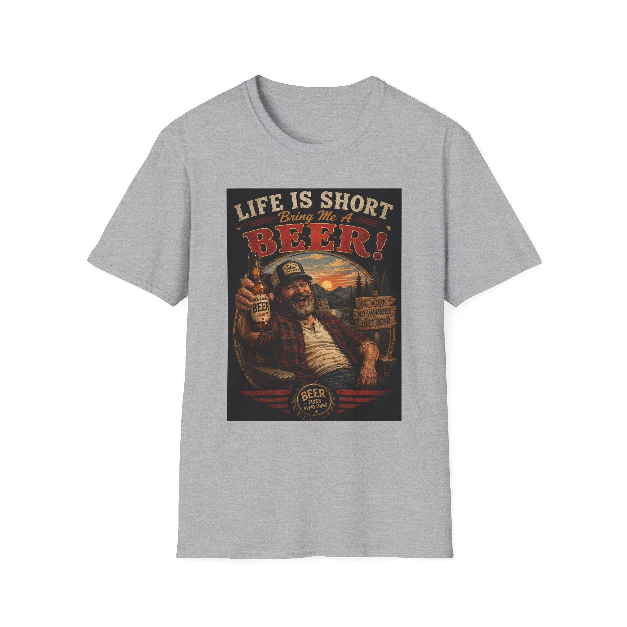 Life Is Short Bring Me A Beer T-Shirt — Vintage Beer Graphic Tee
