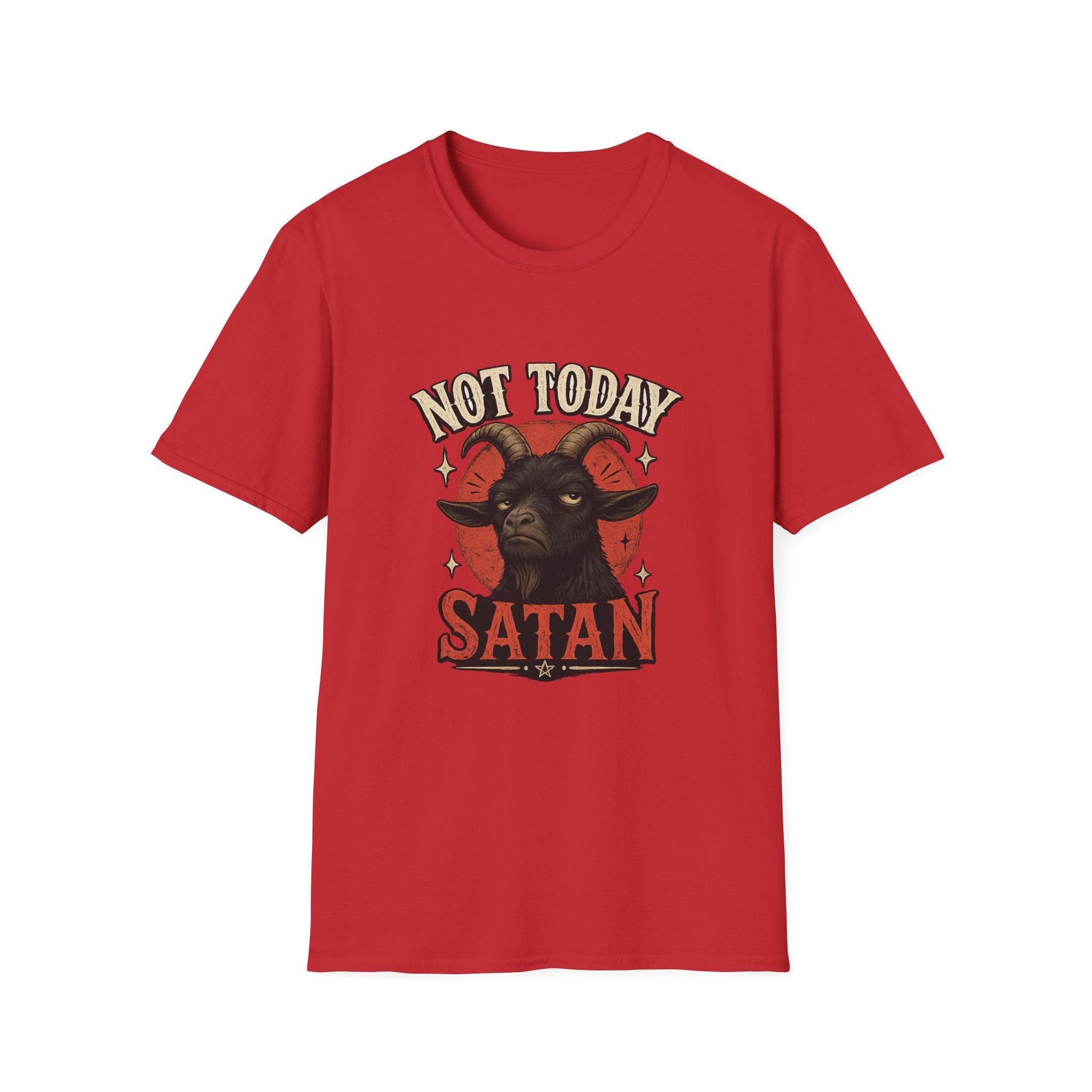 Not Today Satan T‑Shirt — Graphic Goat Illustration Tee