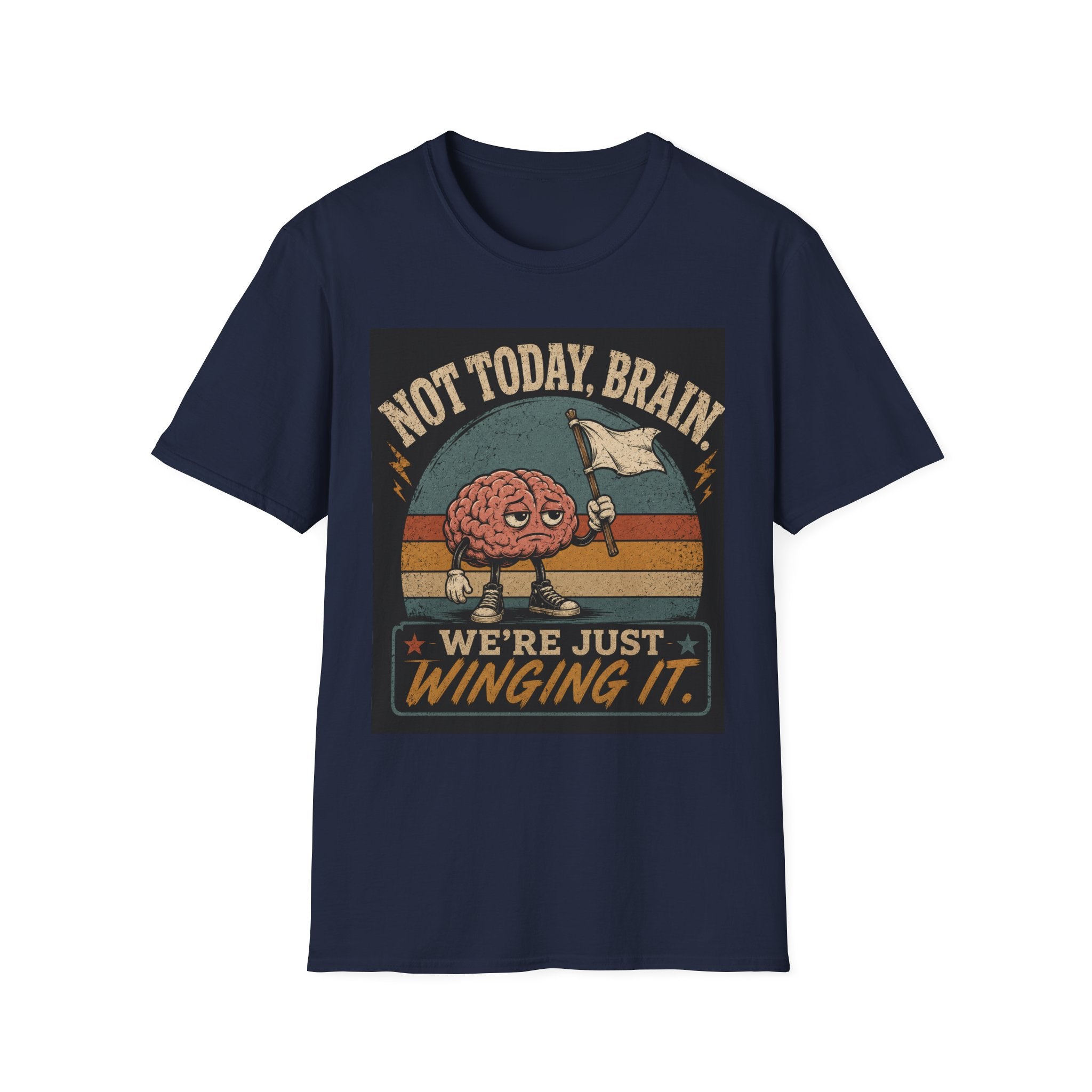 Funny 'Not Today Brain' T-Shirt — Retro Graphic Tee for Lazy Days