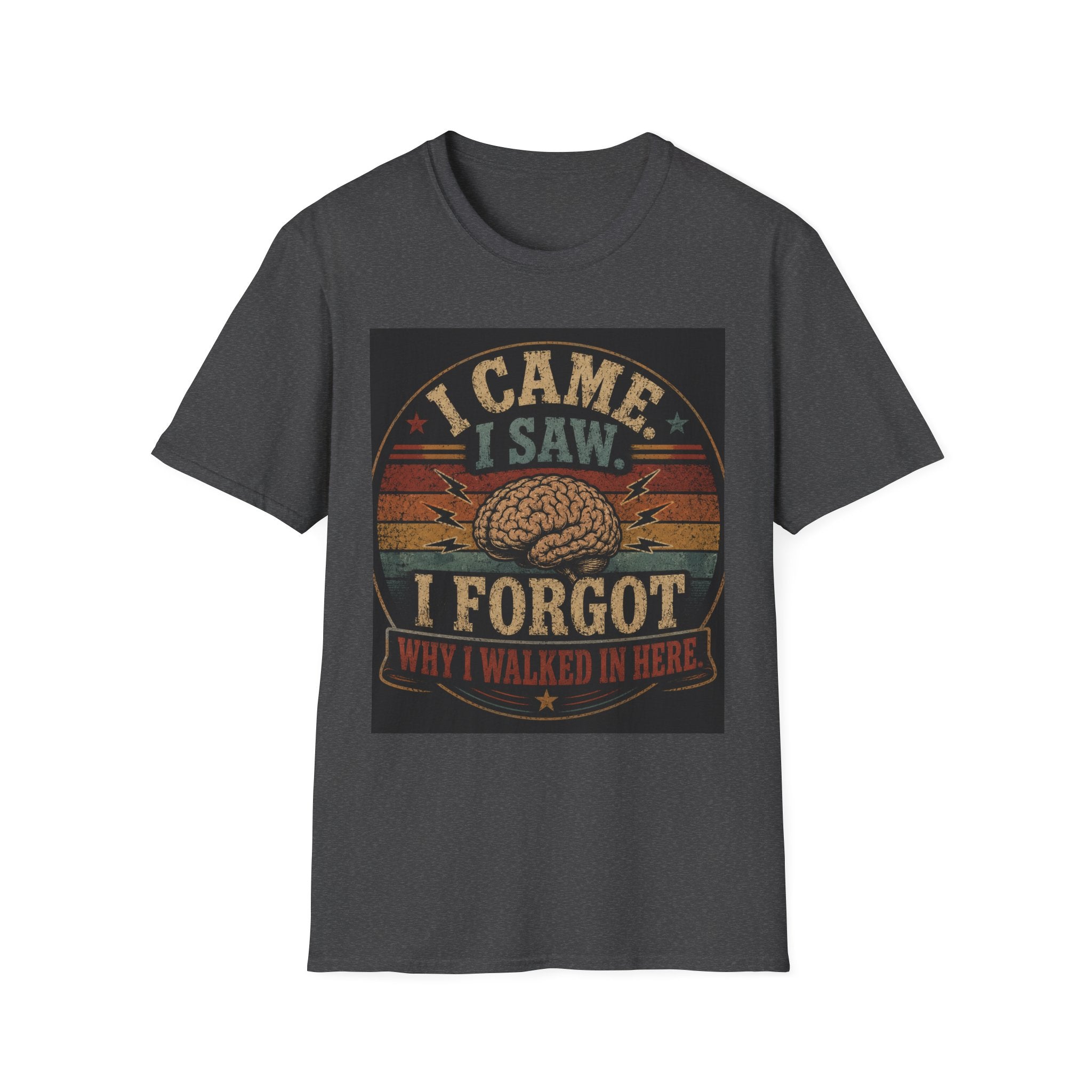I Came I Saw I Forgot T-Shirt — Funny Retro Brain Memory Tee