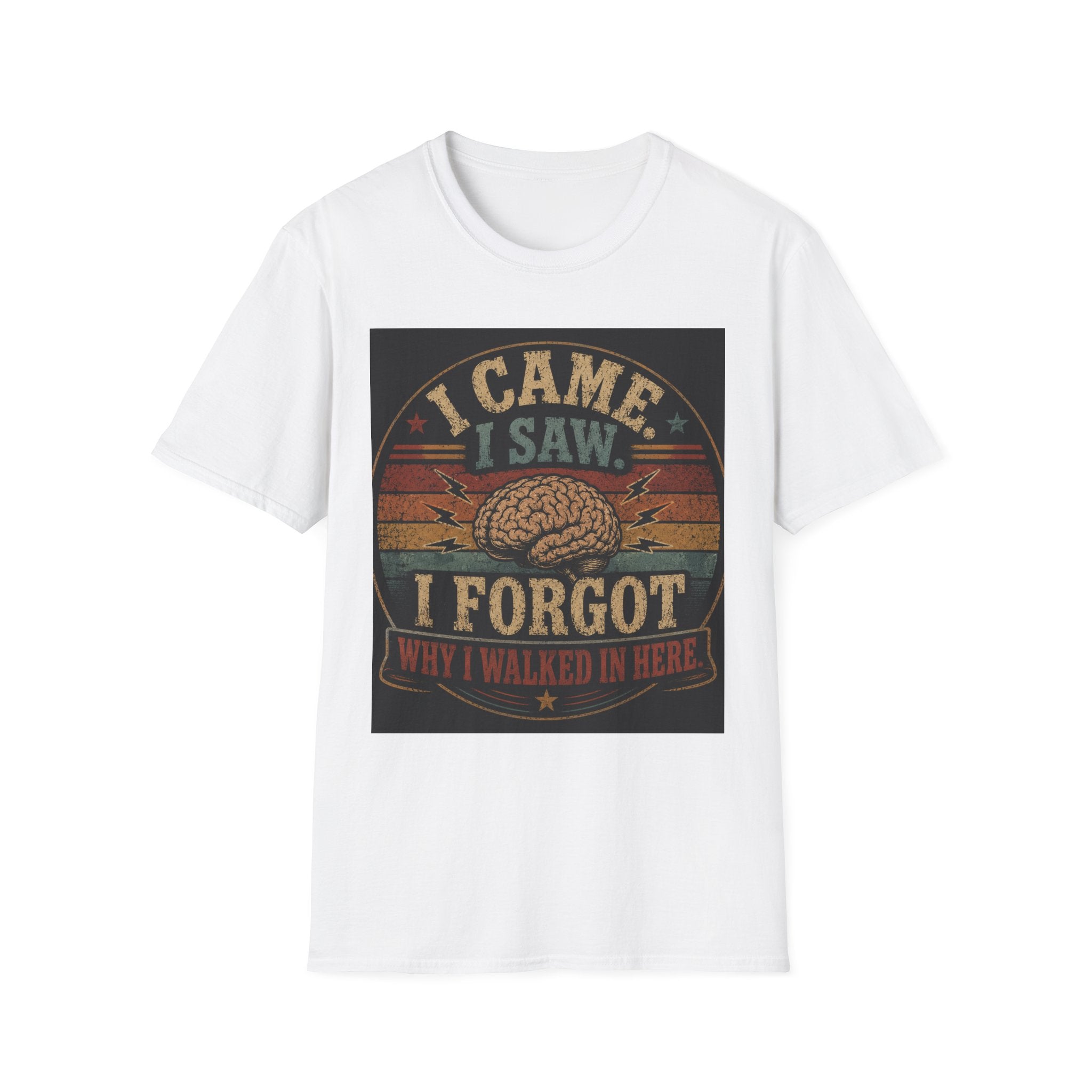 I Came I Saw I Forgot T-Shirt — Funny Retro Brain Memory Tee