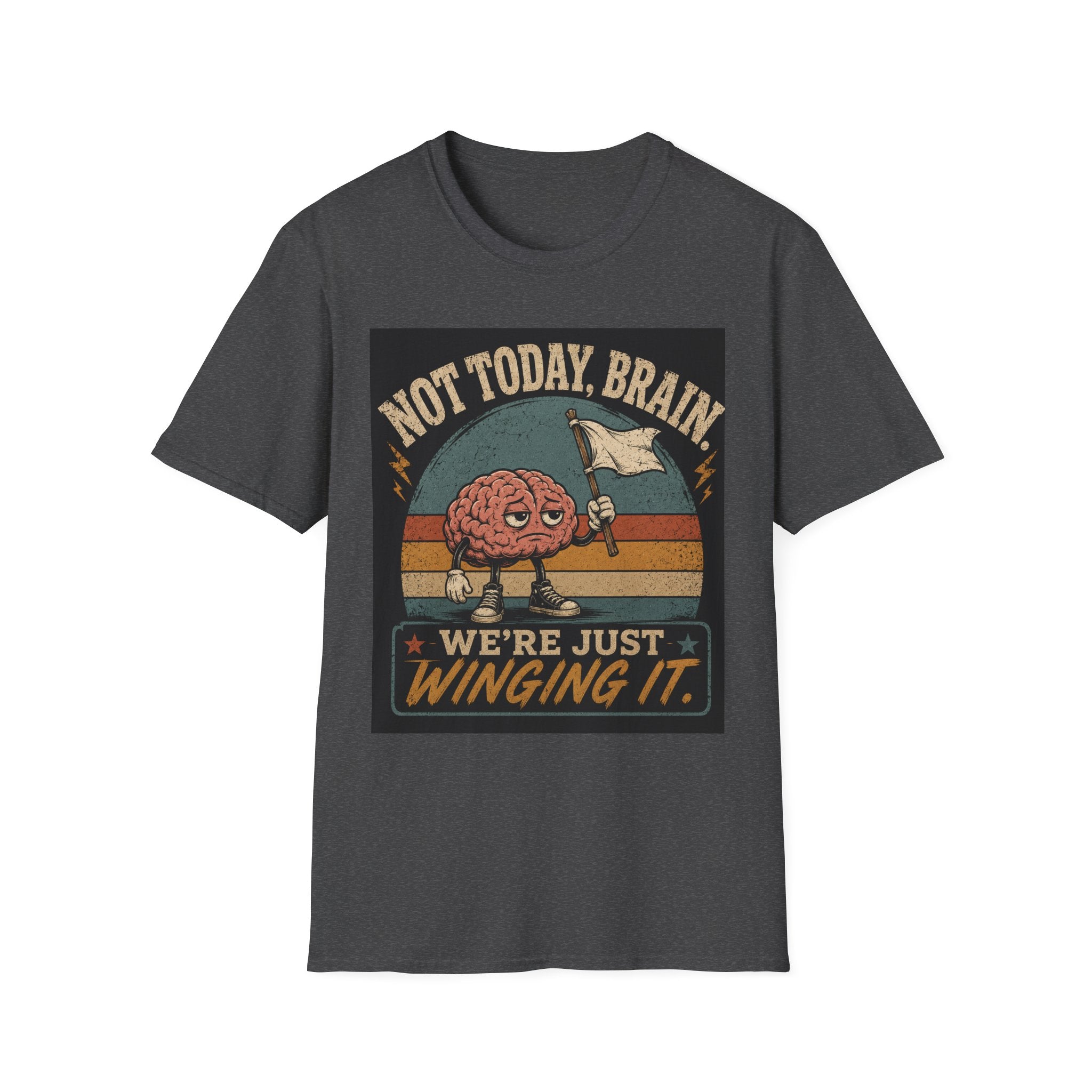 Funny 'Not Today Brain' T-Shirt — Retro Graphic Tee for Lazy Days
