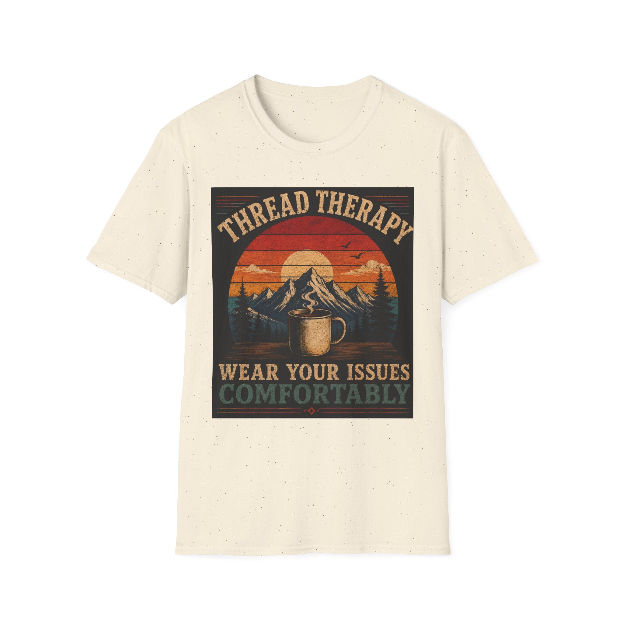 Thread Therapy T-Shirt — Wear Your Issues Comfortably Vintage Mountain Tee