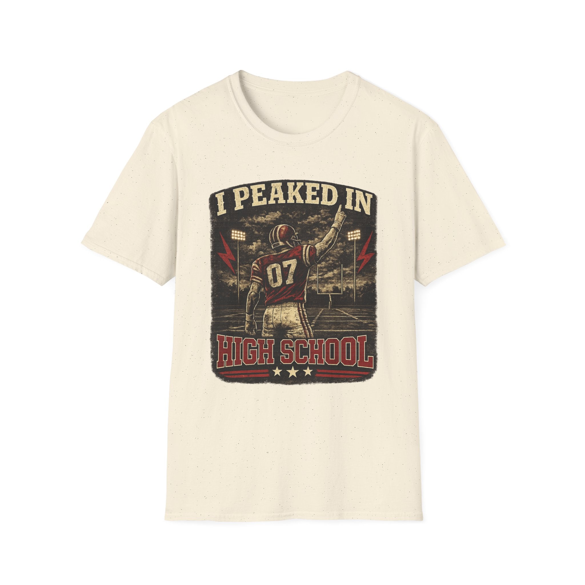 I Peaked In High School Football T-Shirt — Vintage Nostalgia Tee for Former Players & Fans