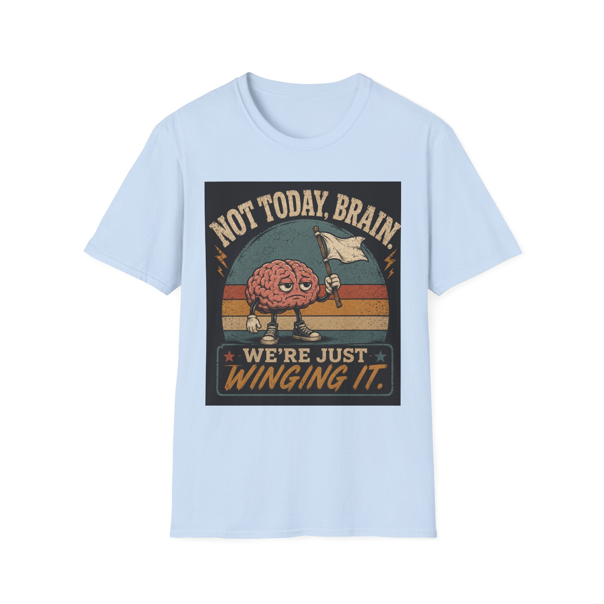 Funny 'Not Today Brain' T-Shirt — Retro Graphic Tee for Lazy Days