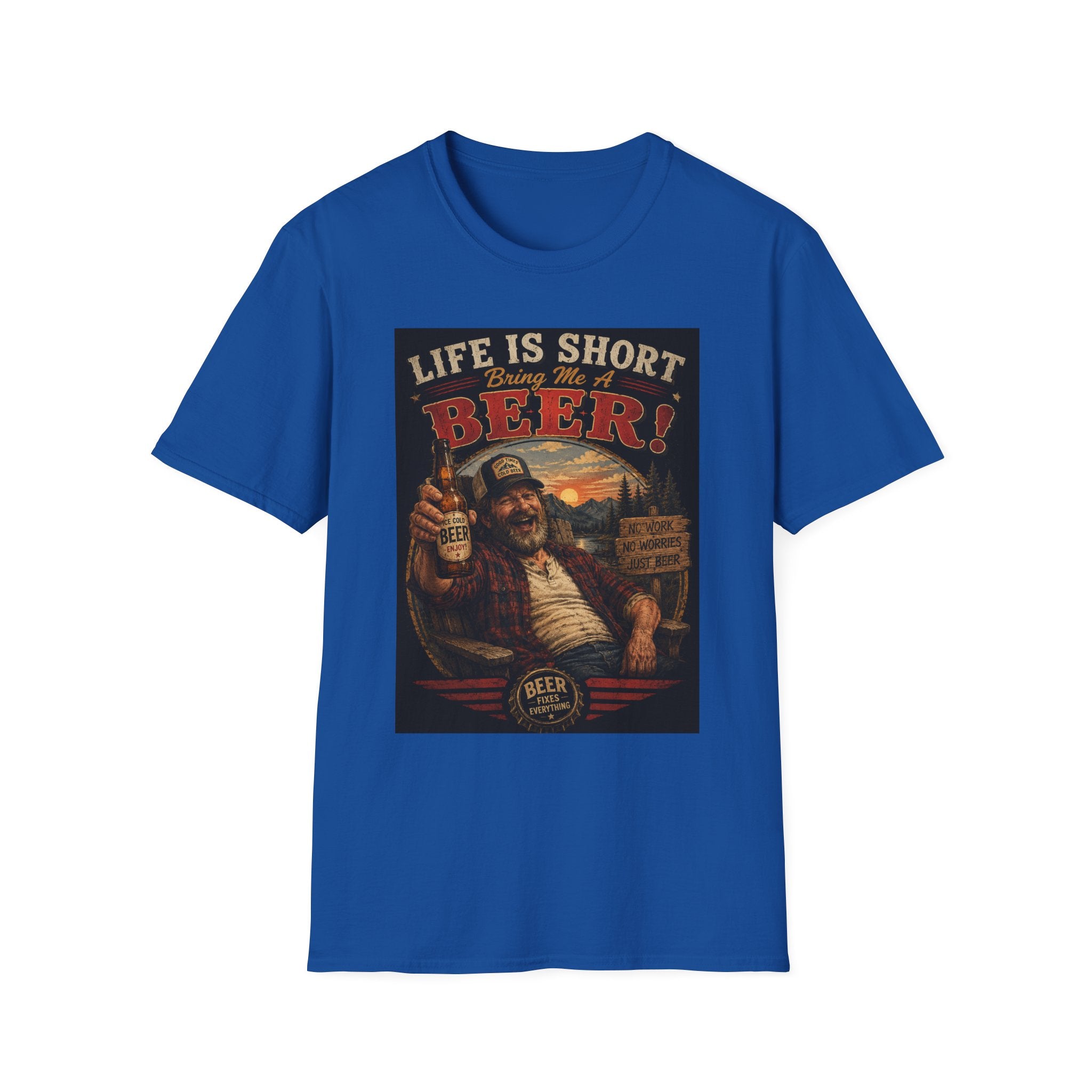 Life Is Short Bring Me A Beer T-Shirt — Vintage Beer Graphic Tee
