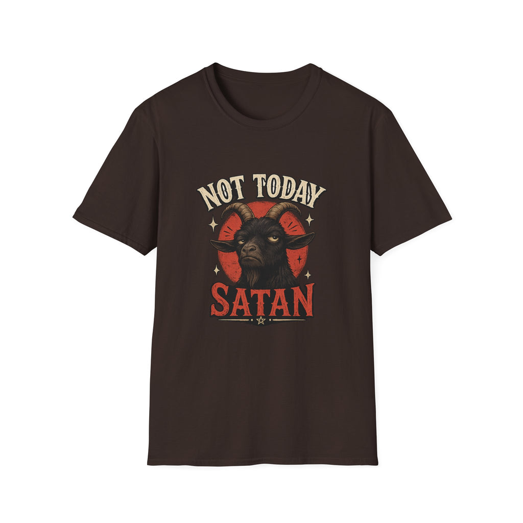 Not Today Satan T‑Shirt — Graphic Goat Illustration Tee