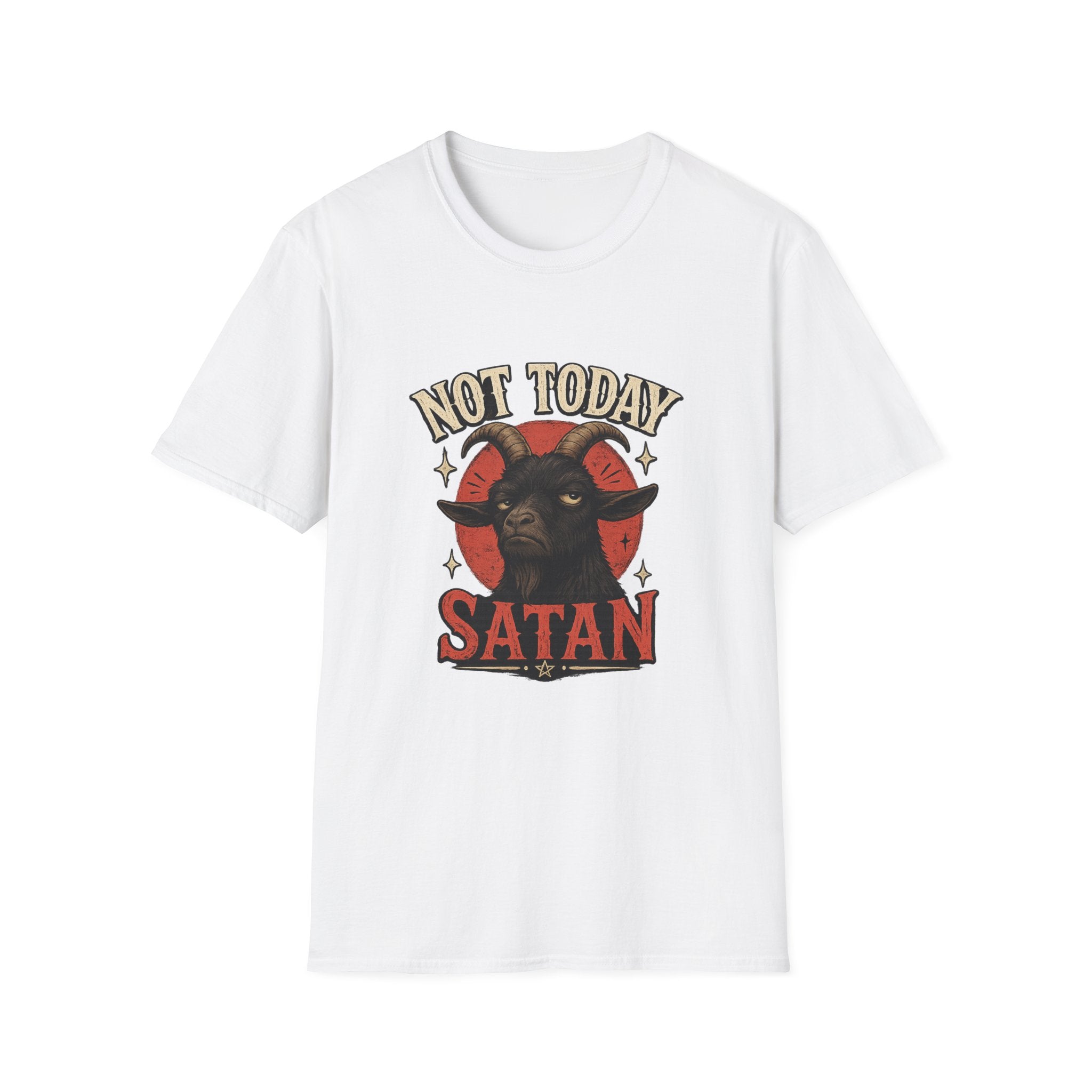 Not Today Satan T‑Shirt — Graphic Goat Illustration Tee