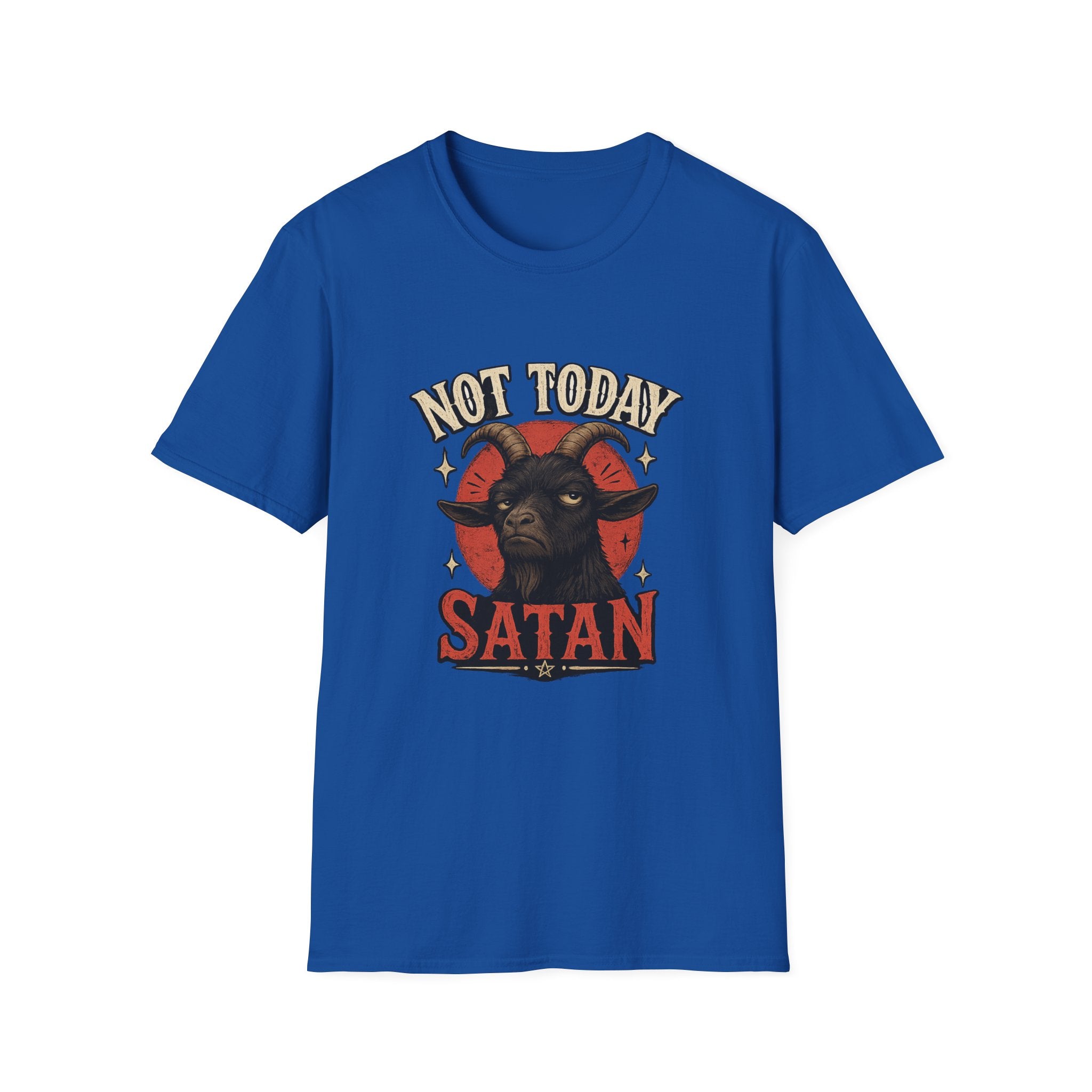 Not Today Satan T‑Shirt — Graphic Goat Illustration Tee