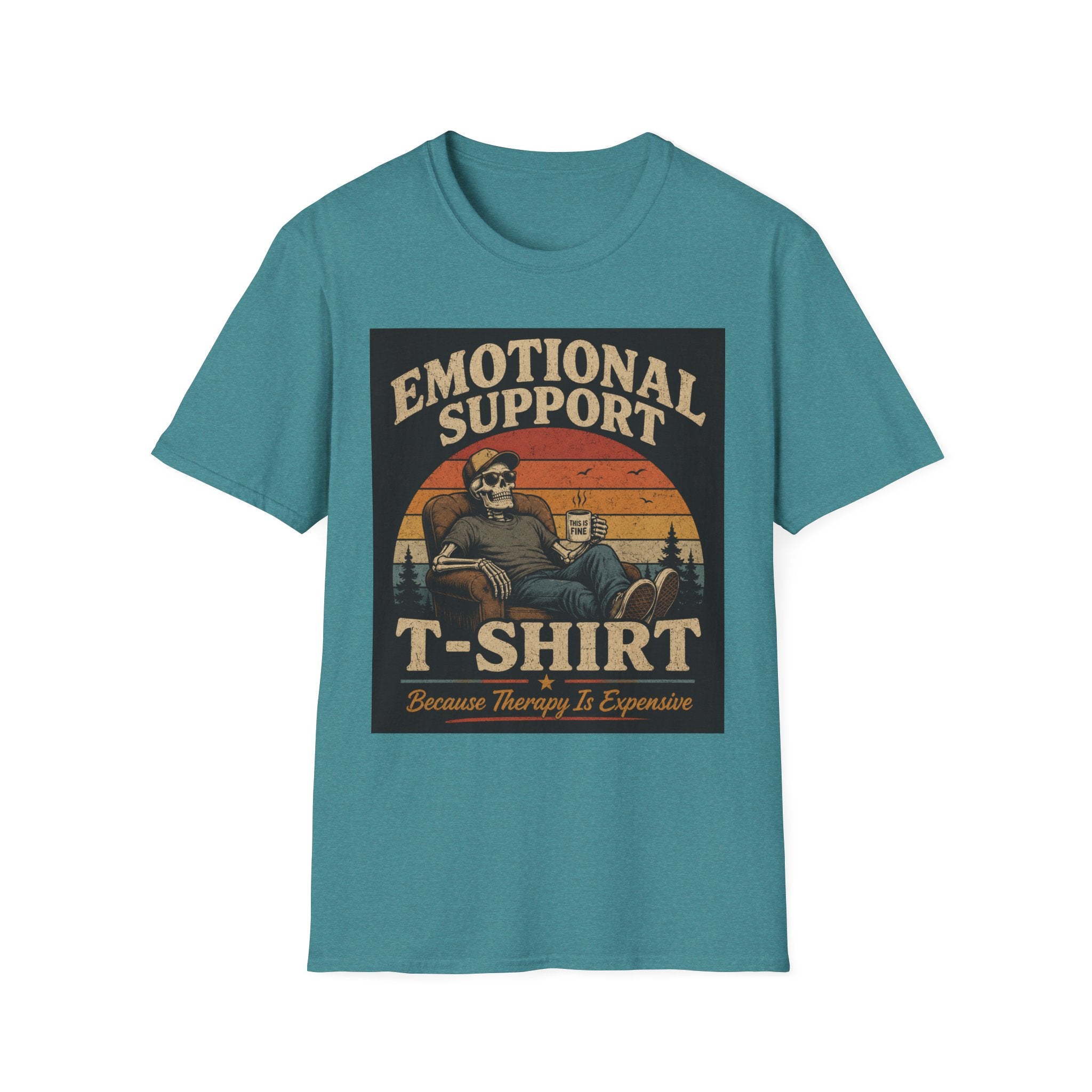 Emotional Support T-Shirt — Vintage Skeleton Lounge Graphic Tee