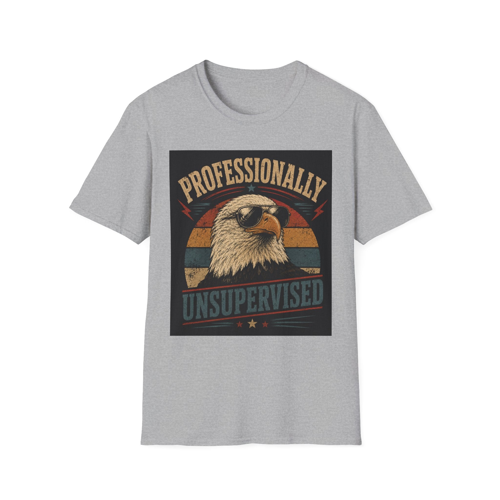 Professionally Unsupervised Eagle T-Shirt — Retro Patriotic Graphic Tee