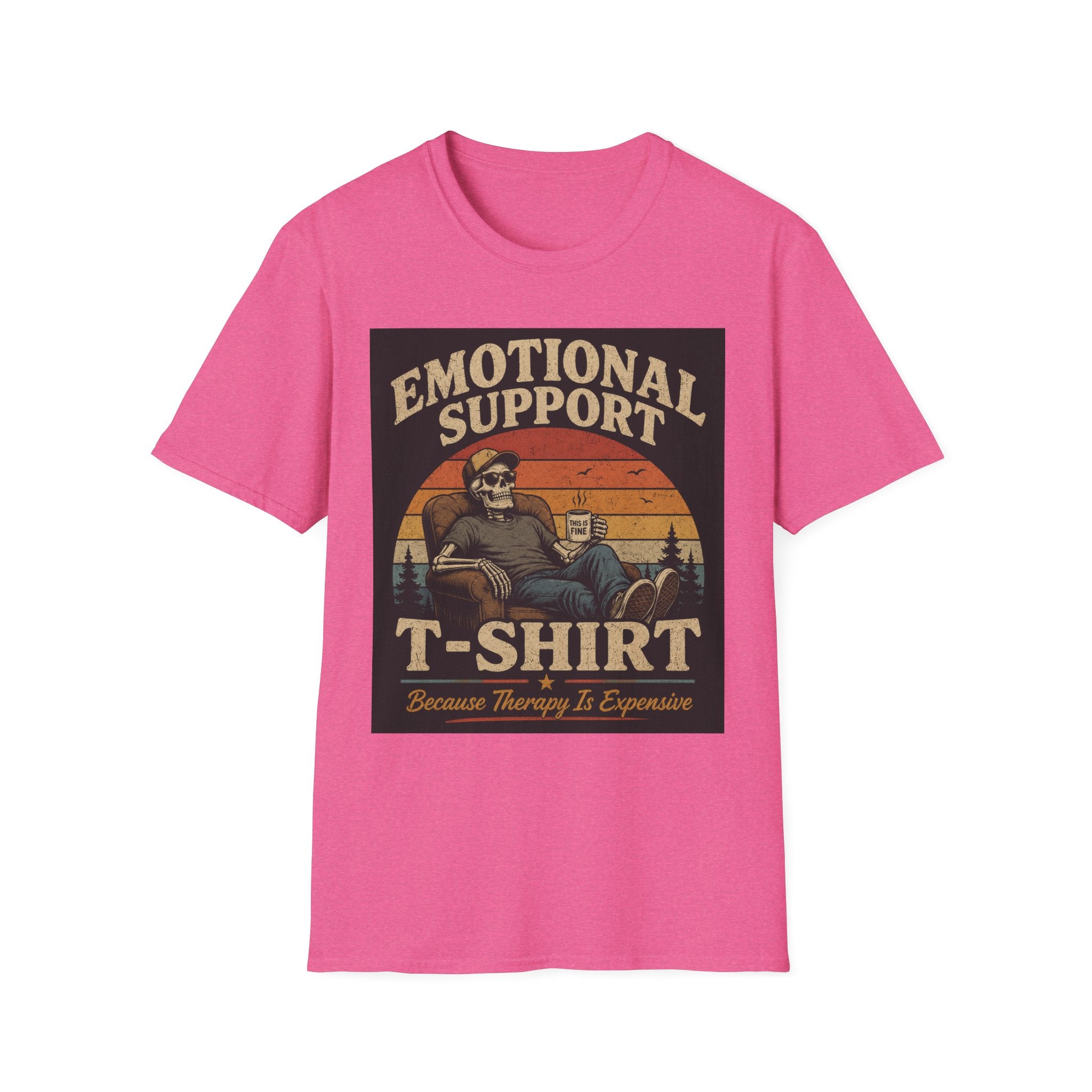 Emotional Support T-Shirt — Vintage Skeleton Lounge Graphic Tee