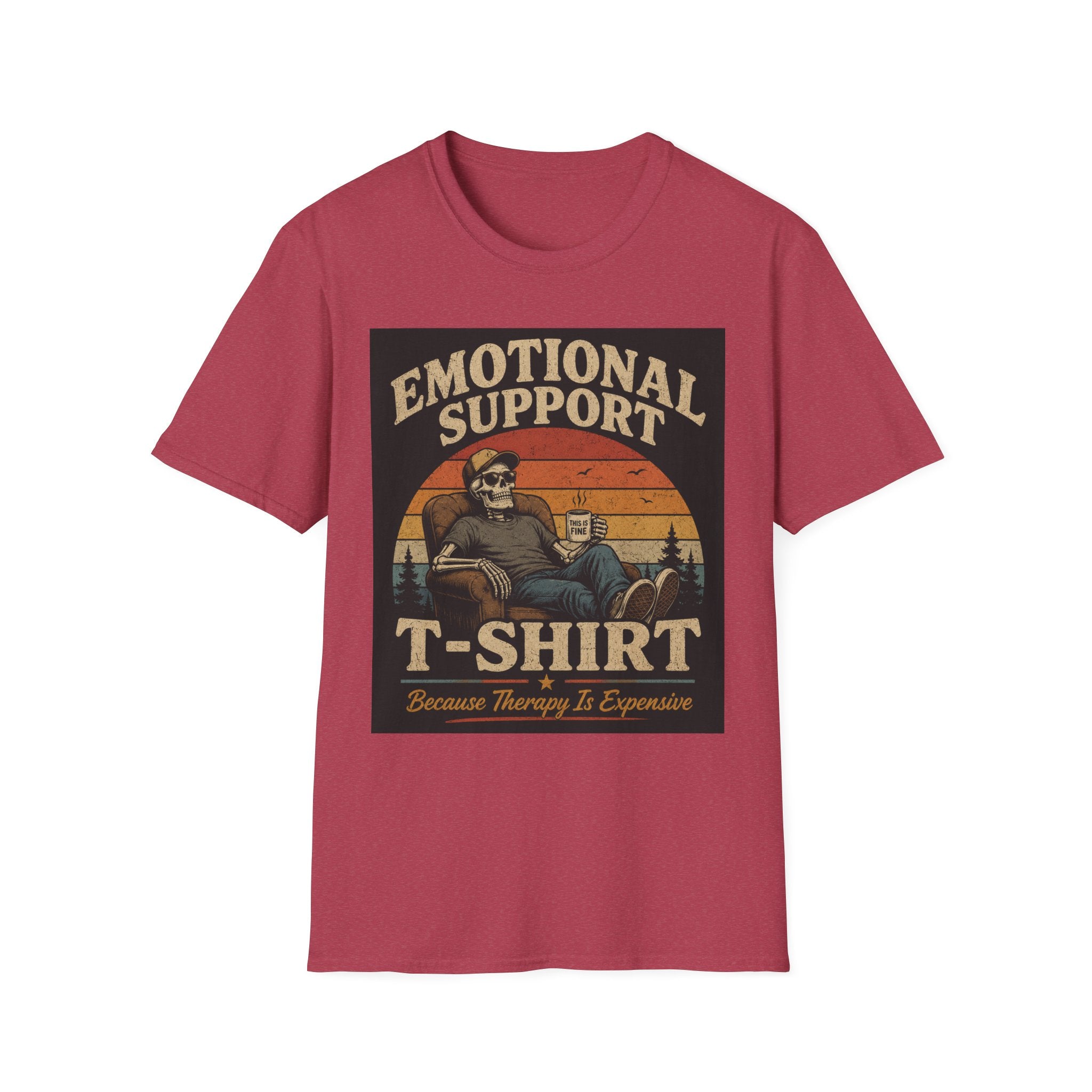 Emotional Support T-Shirt — Vintage Skeleton Lounge Graphic Tee