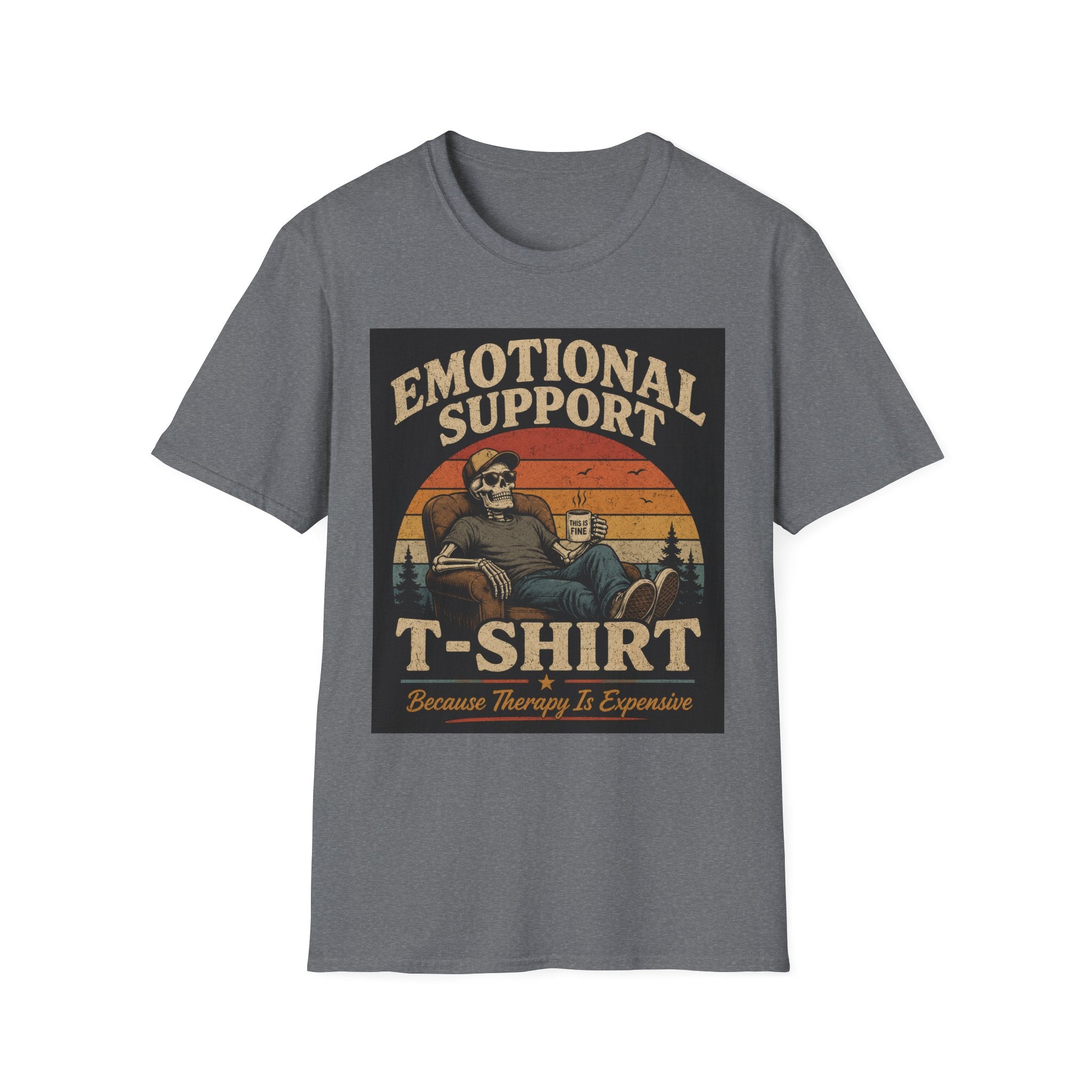 Emotional Support T-Shirt — Vintage Skeleton Lounge Graphic Tee
