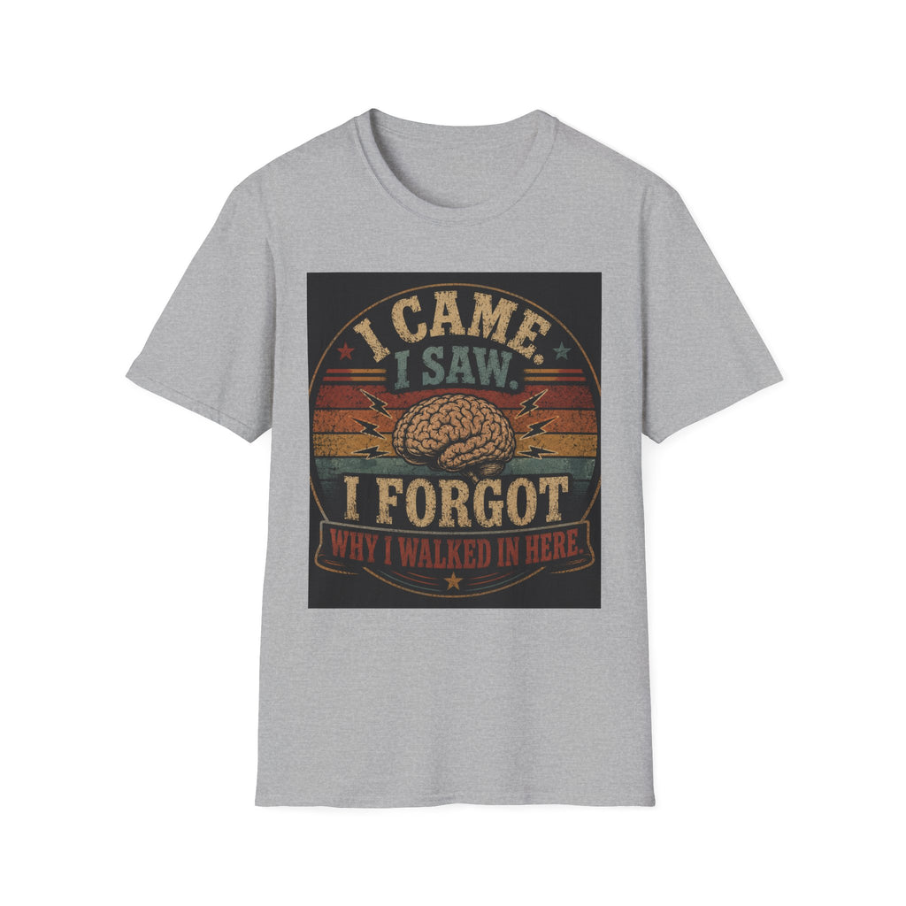 I Came I Saw I Forgot T-Shirt — Funny Retro Brain Memory Tee