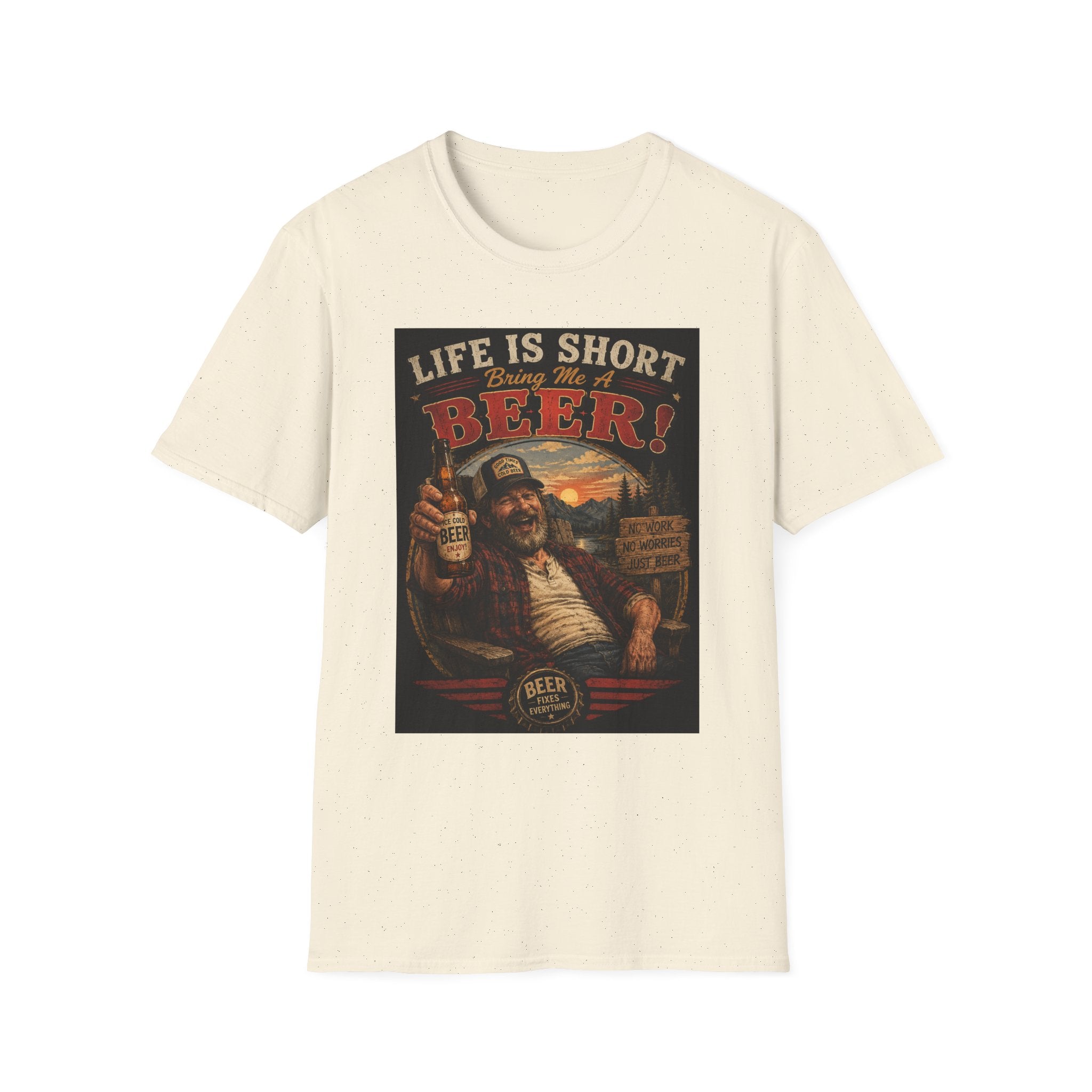 Life Is Short Bring Me A Beer T-Shirt — Vintage Beer Graphic Tee