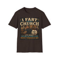 I Fart in Church Funny Graphic Tee — Humorous Religious Joke T-Shirt