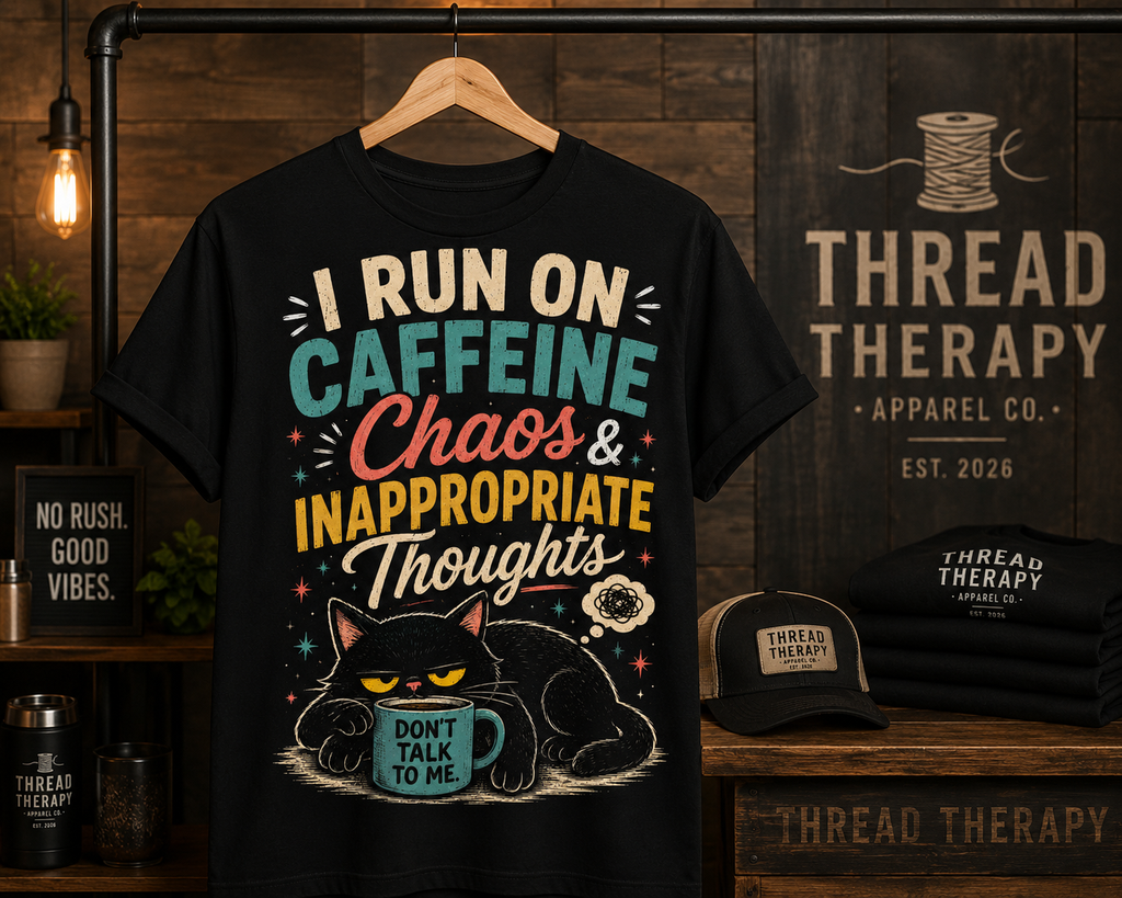 I Run on Caffeine, Chaos & Inappropriate Thoughts T-Shirt