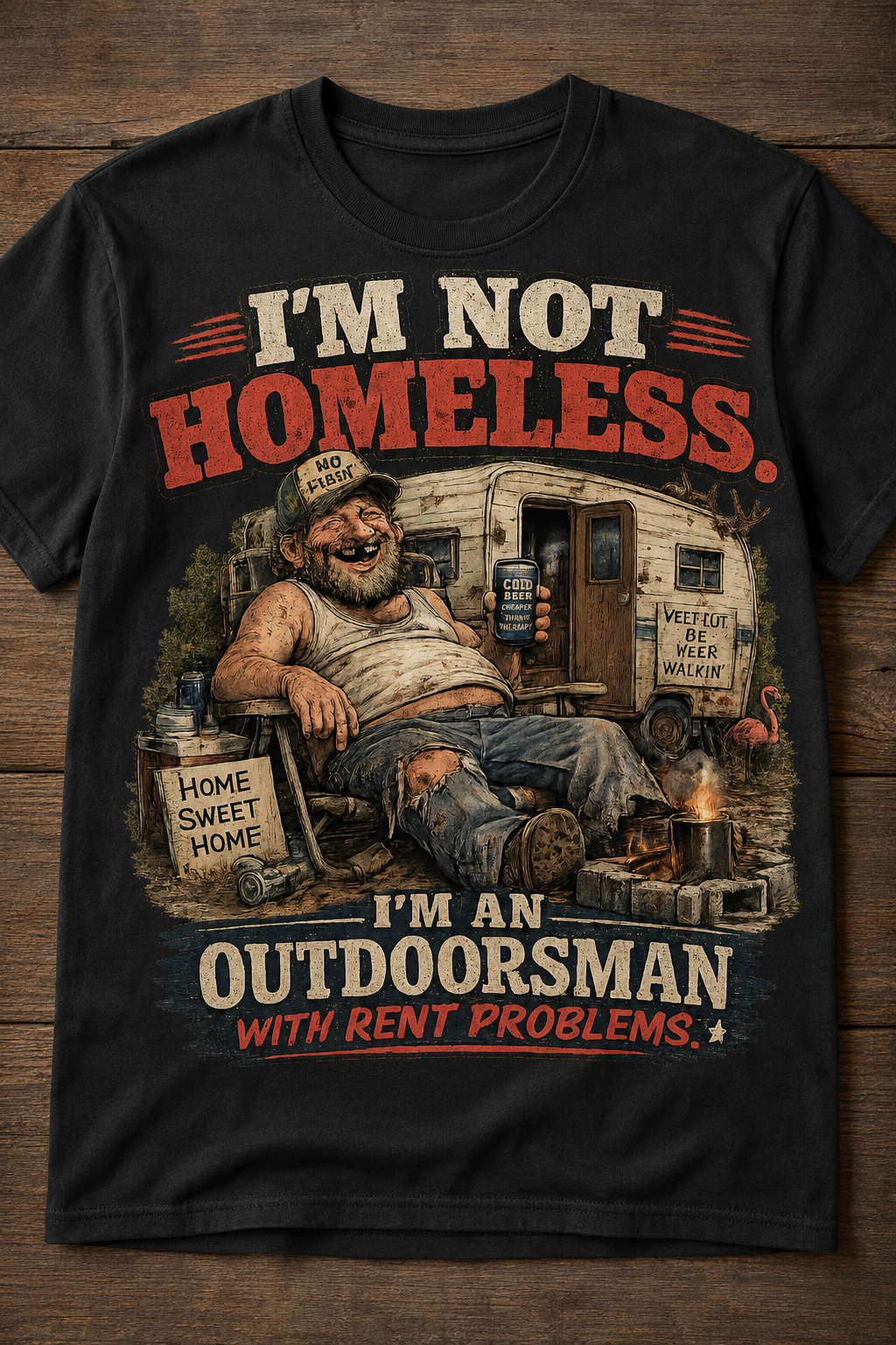 I'm Not Homeless T-Shirt — I'm An Outdoorsman RV Living Graphic Tee