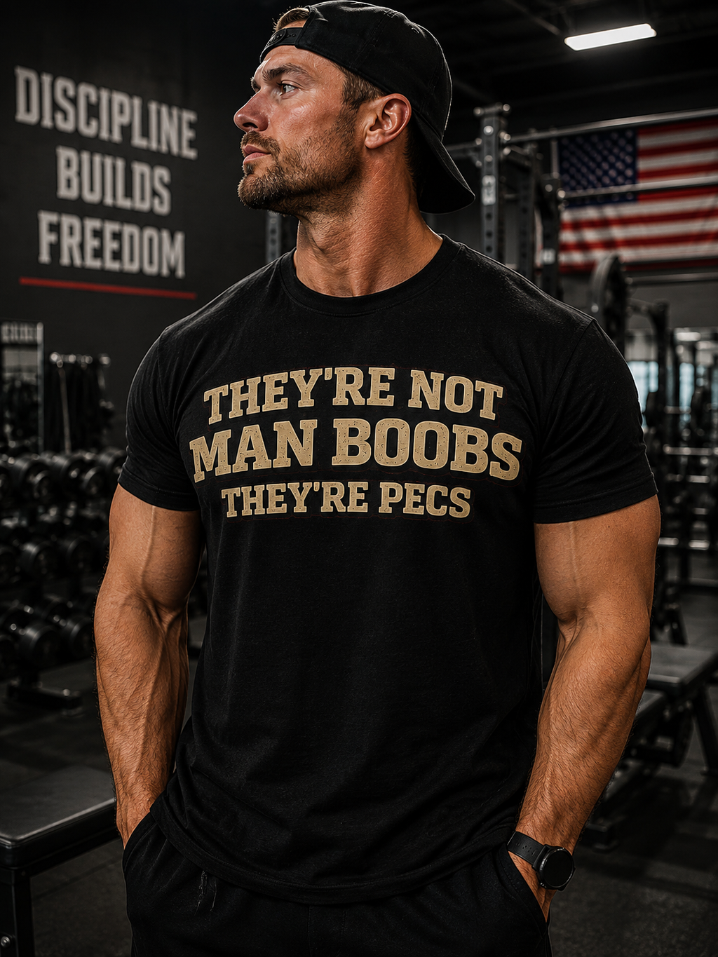 Funny "They're Not Man Boobs They're Pecs" T-Shirt