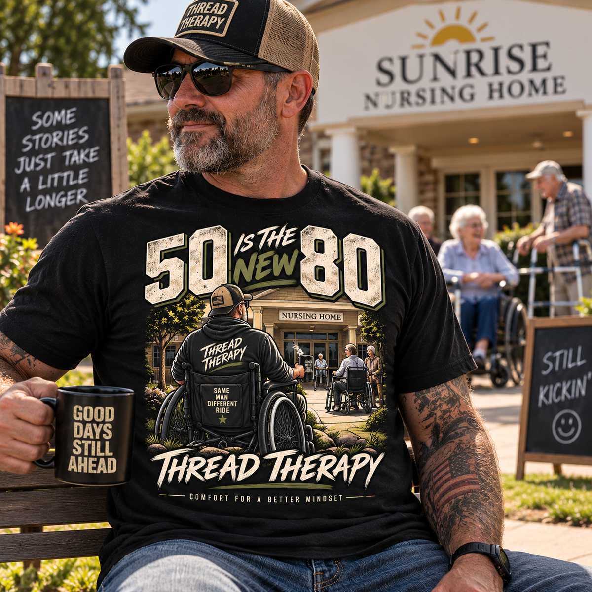 50 Is the New 80 T-Shirt — Thread Therapy Vintage Outdoor Birthday Tee