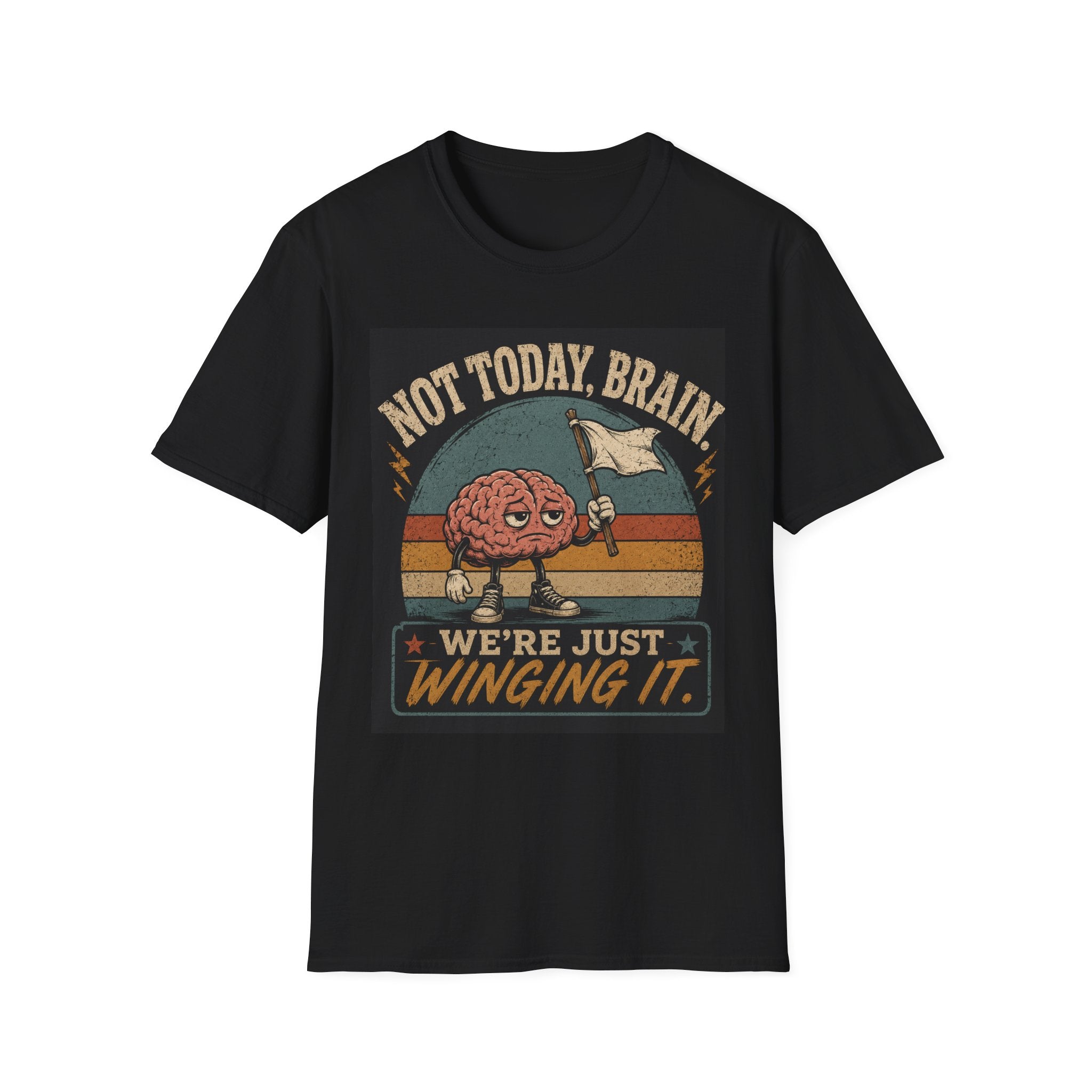 Funny 'Not Today Brain' T-Shirt — Retro Graphic Tee for Lazy Days