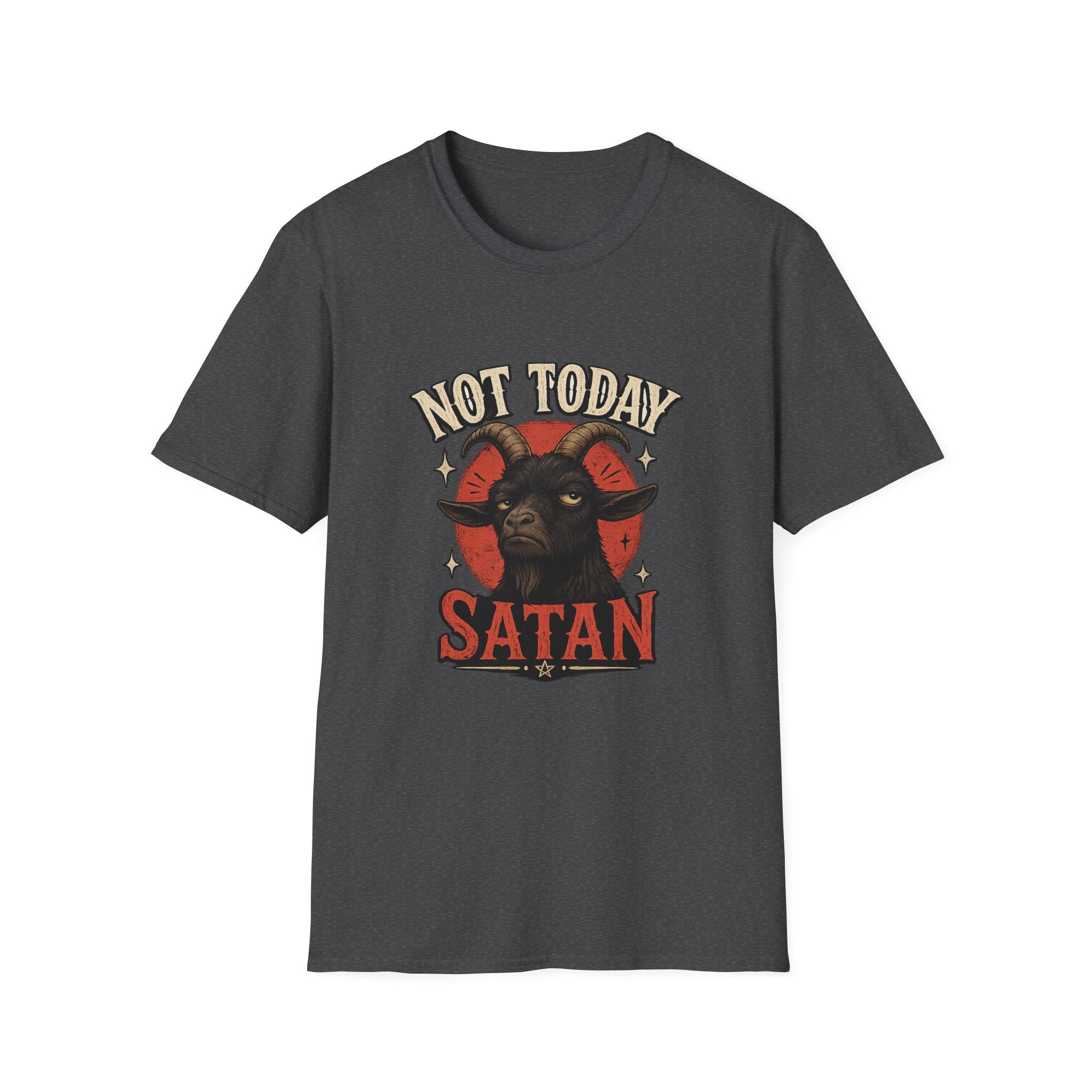 Not Today Satan T‑Shirt — Graphic Goat Illustration Tee