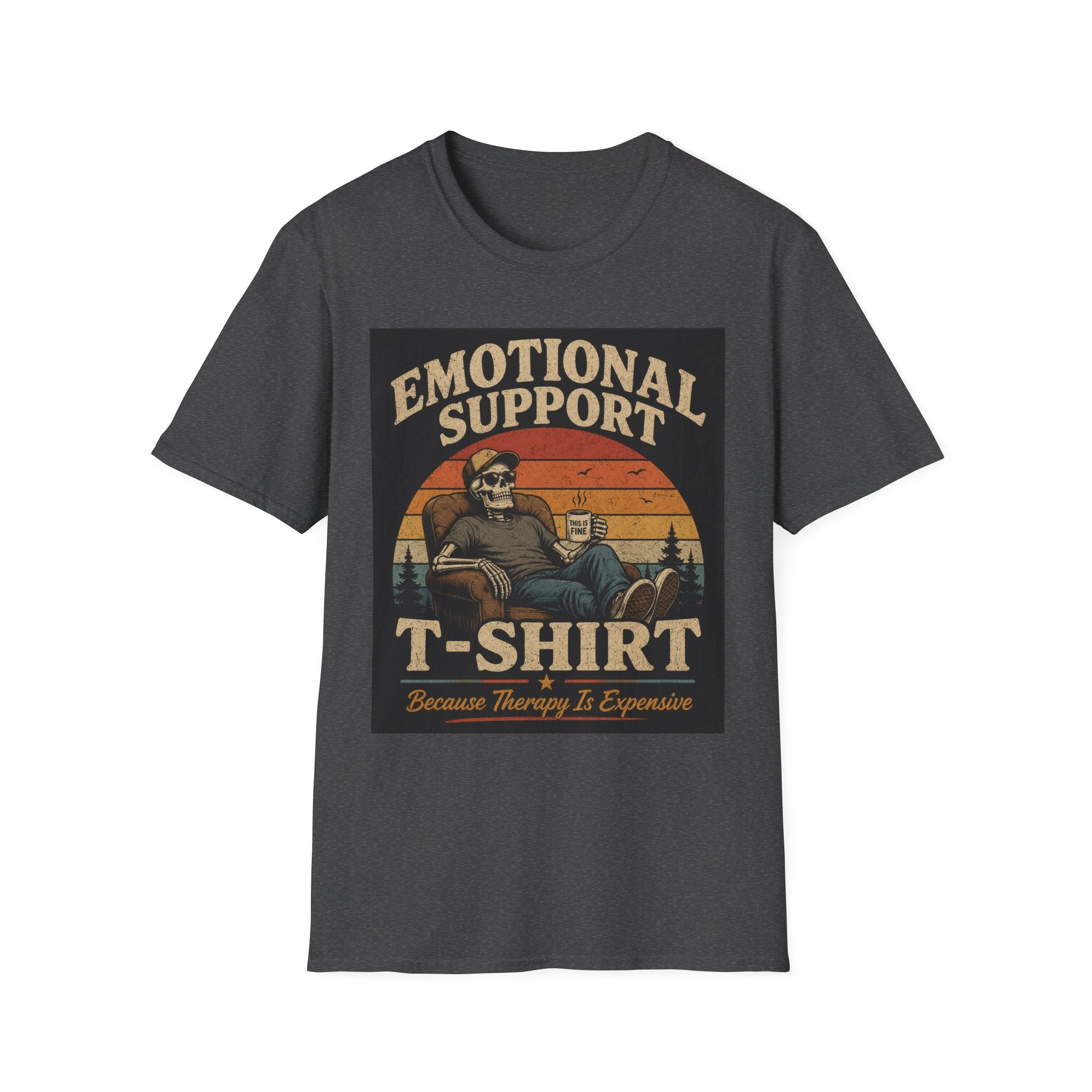 Emotional Support T-Shirt — Vintage Skeleton Lounge Graphic Tee