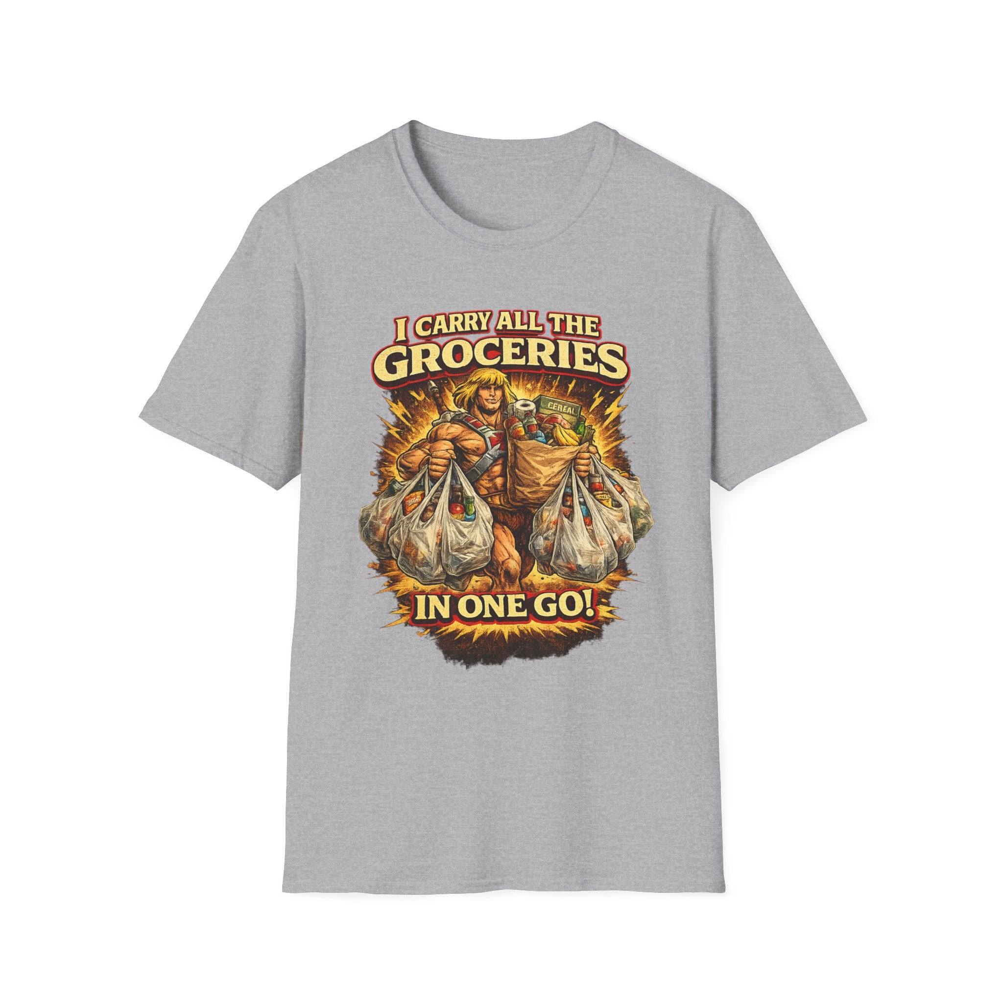 Grocery Warrior T‑Shirt — "I Carry All The Groceries In One Go" Graphic Tee