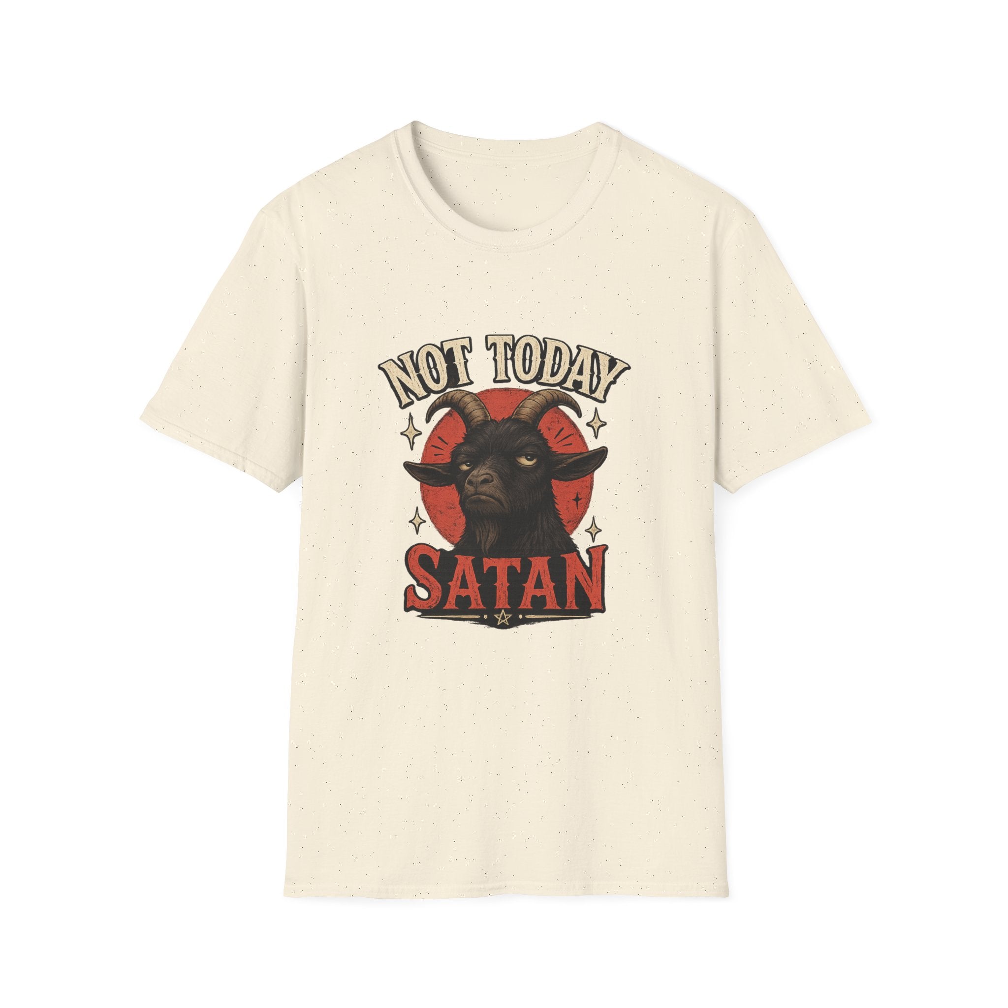 Not Today Satan T‑Shirt — Graphic Goat Illustration Tee
