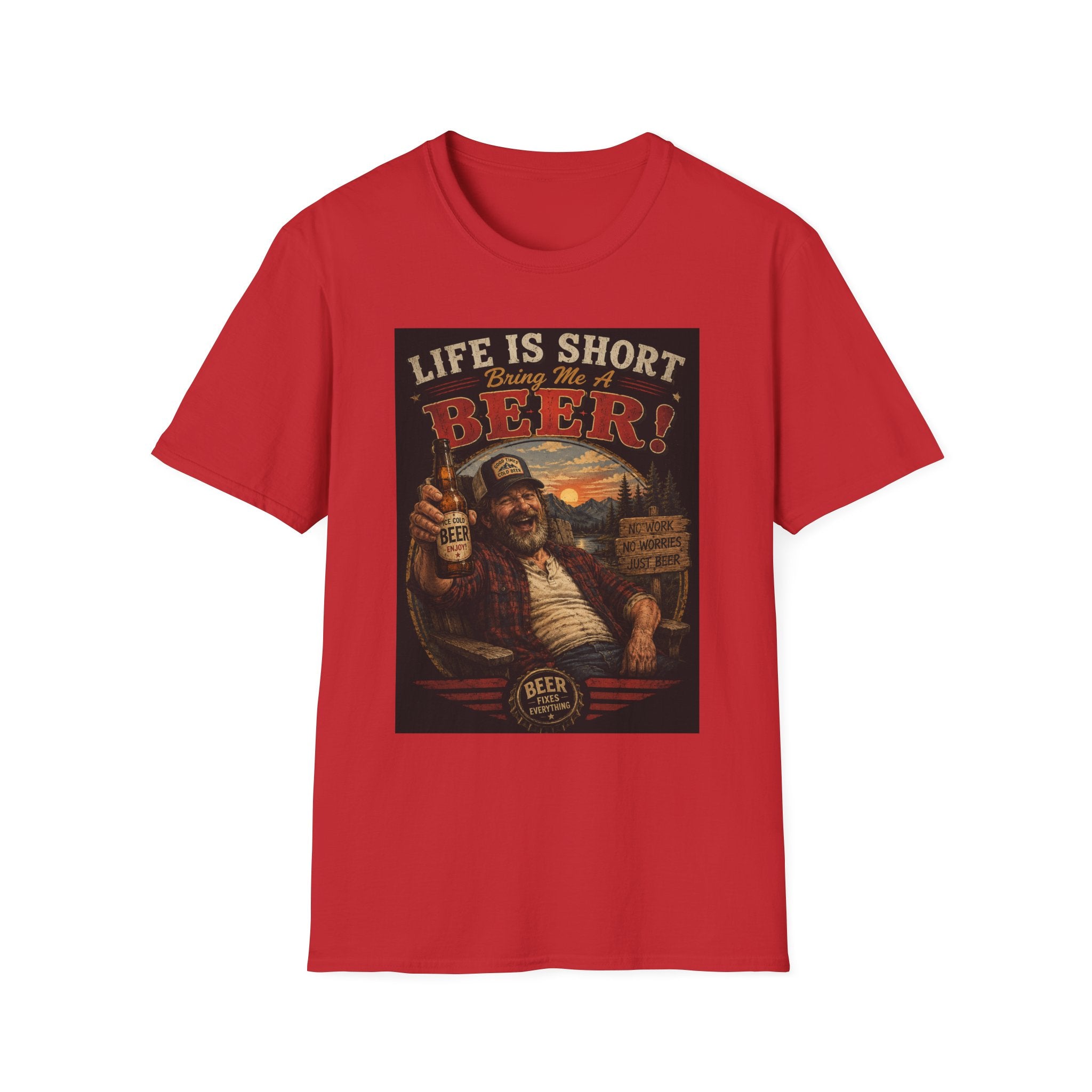 Life Is Short Bring Me A Beer T-Shirt — Vintage Beer Graphic Tee