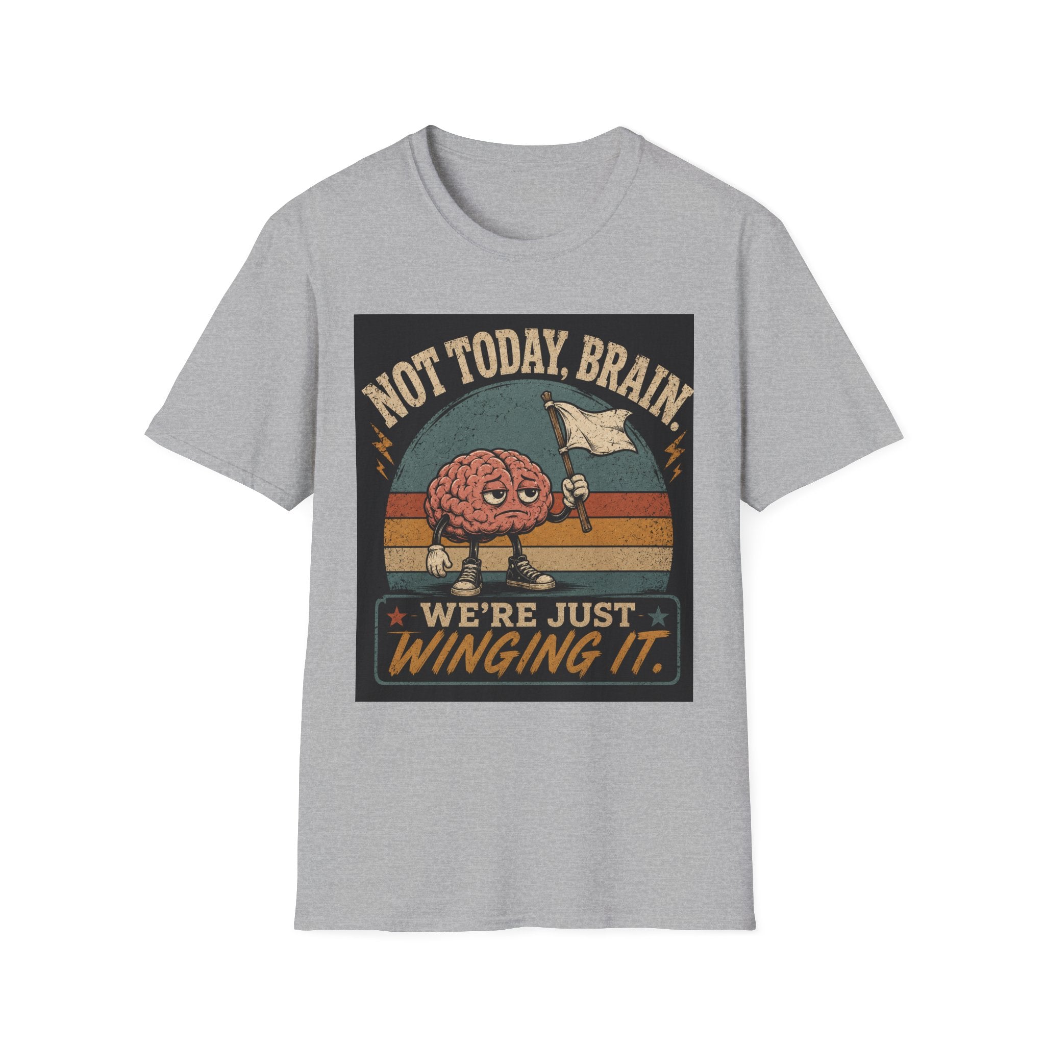 Funny 'Not Today Brain' T-Shirt — Retro Graphic Tee for Lazy Days