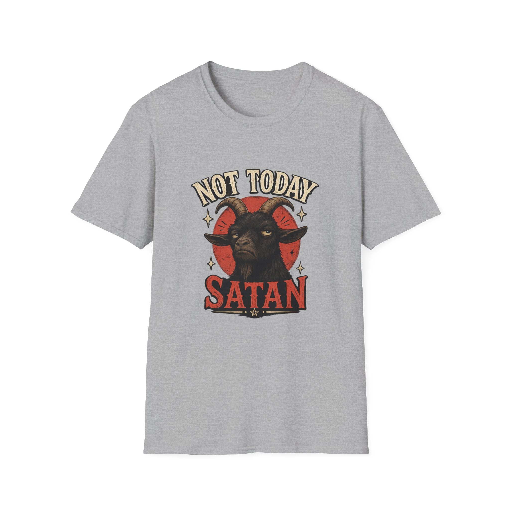 Not Today Satan T‑Shirt — Graphic Goat Illustration Tee