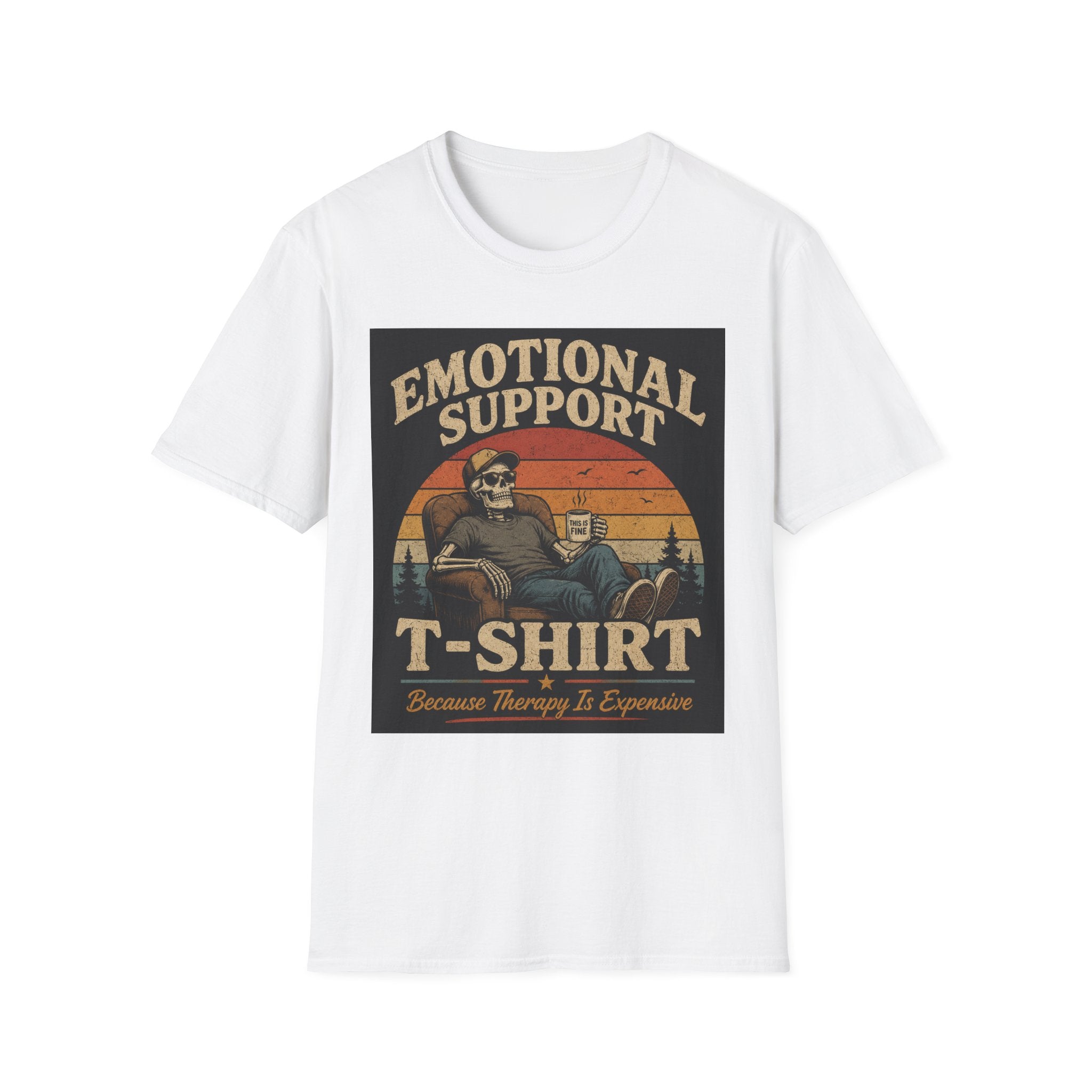 Emotional Support T-Shirt — Vintage Skeleton Lounge Graphic Tee