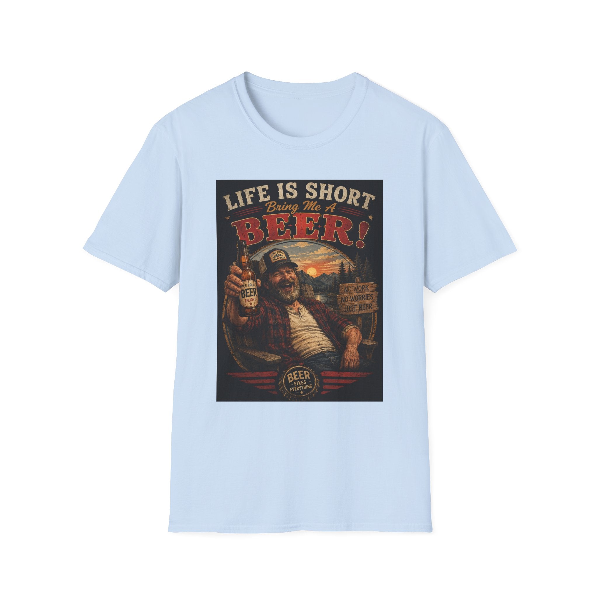 Life Is Short Bring Me A Beer T-Shirt — Vintage Beer Graphic Tee