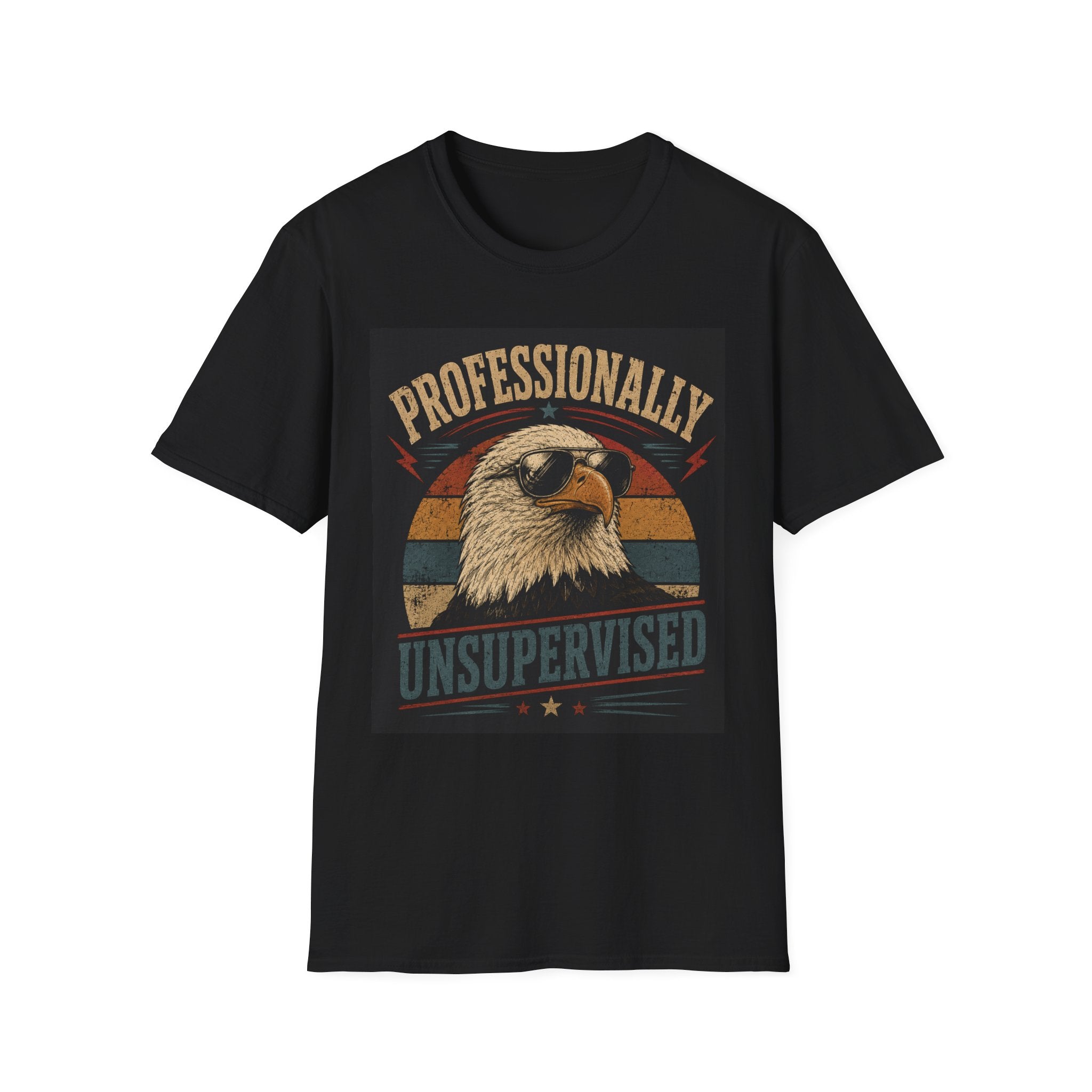 Professionally Unsupervised Eagle T-Shirt — Retro Patriotic Graphic Tee
