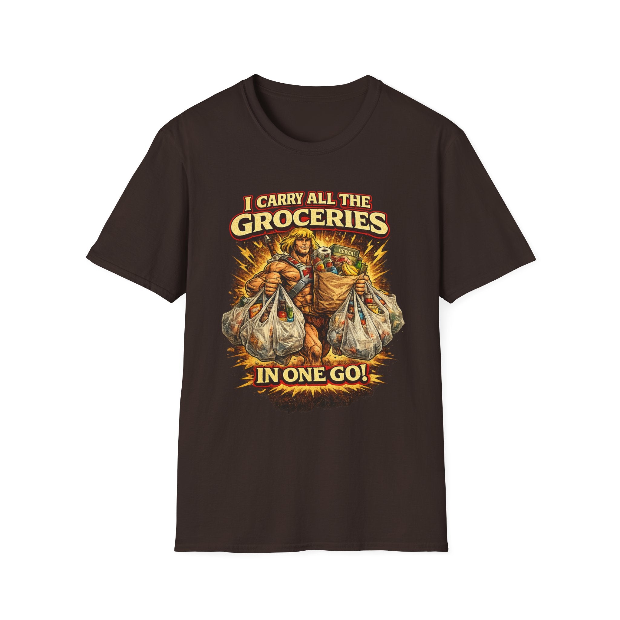 Grocery Warrior T‑Shirt — "I Carry All The Groceries In One Go" Graphic Tee