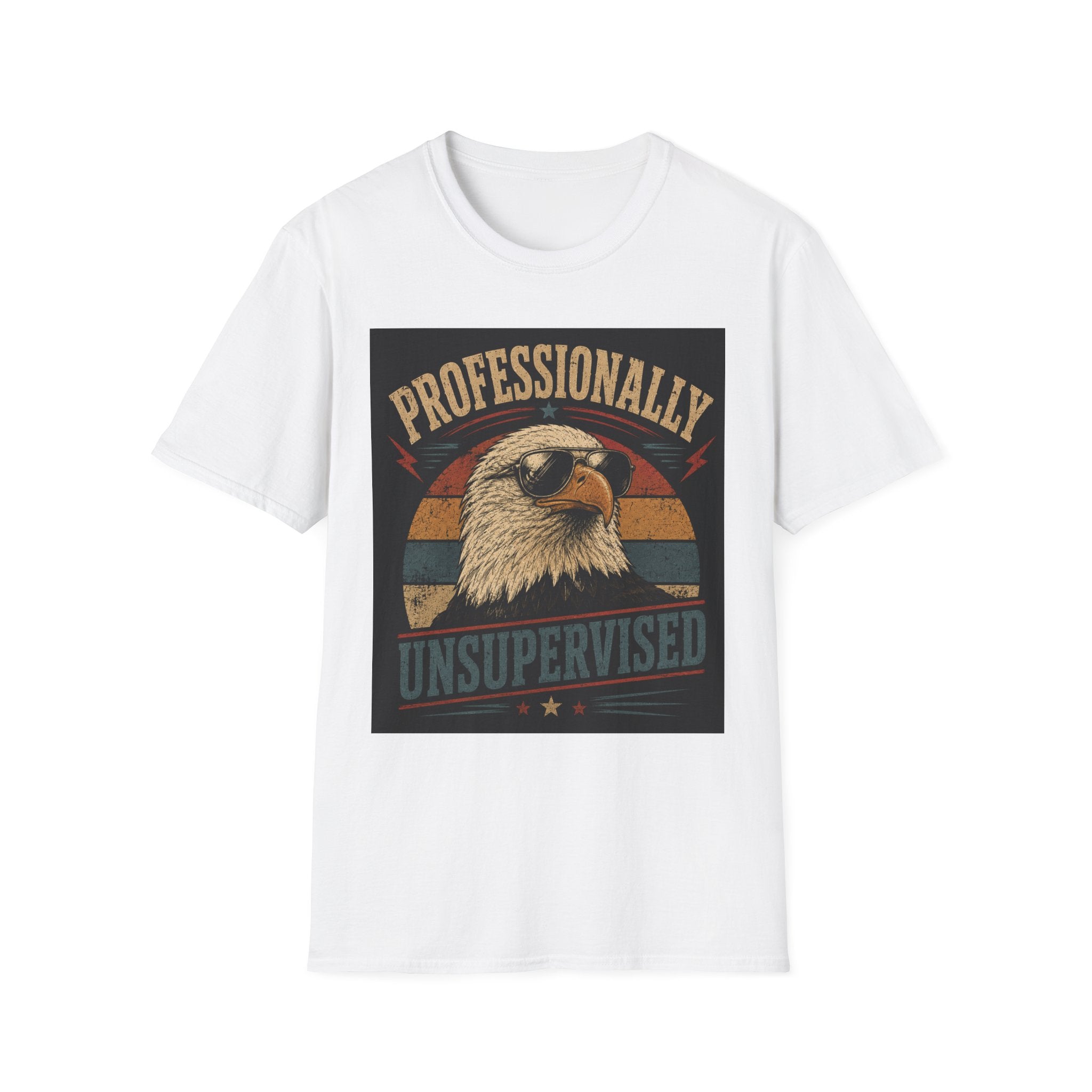 Professionally Unsupervised Eagle T-Shirt — Retro Patriotic Graphic Tee