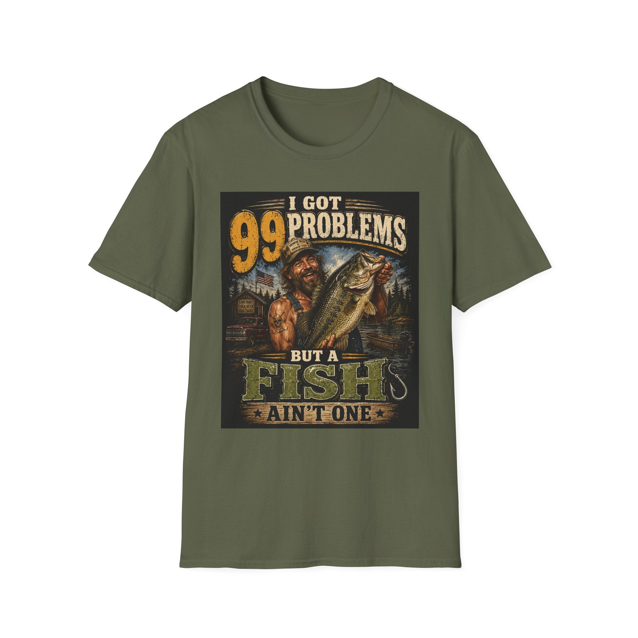 Fishing T-Shirt — "I Got 99 Problems But a Fish Ain’t One" Graphic Tee