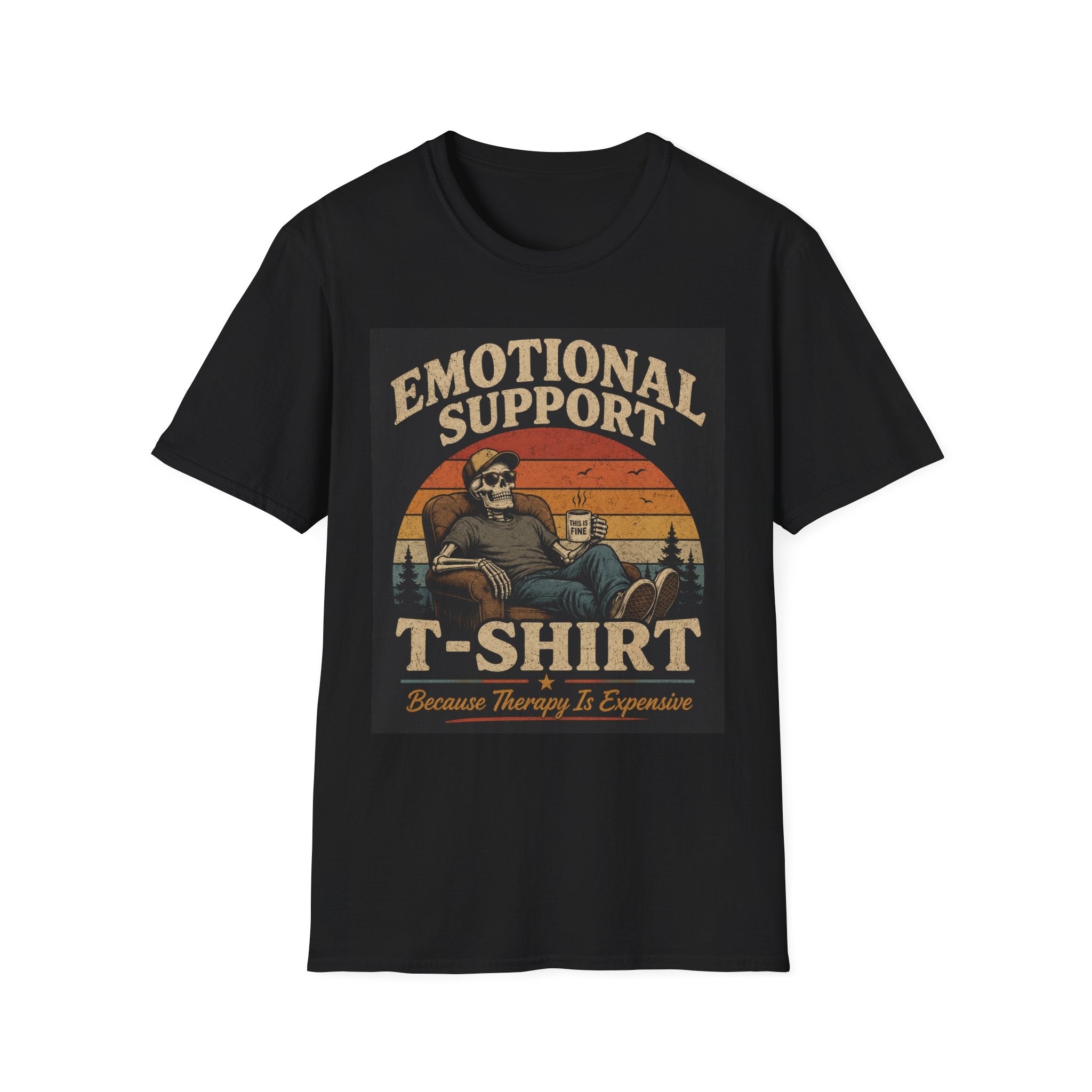 Emotional Support T-Shirt — Vintage Skeleton Lounge Graphic Tee