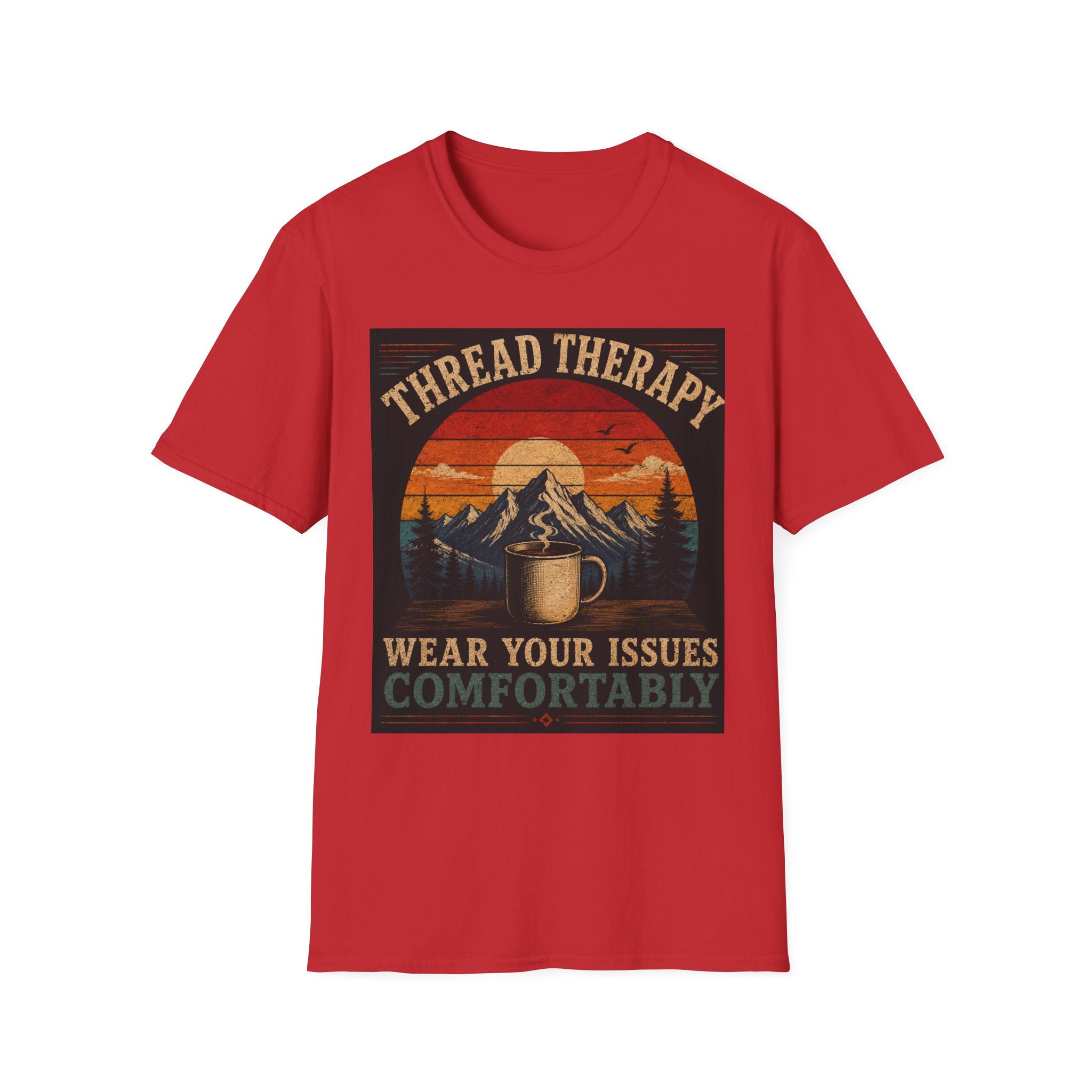 Thread Therapy T-Shirt — Wear Your Issues Comfortably Vintage Mountain Tee