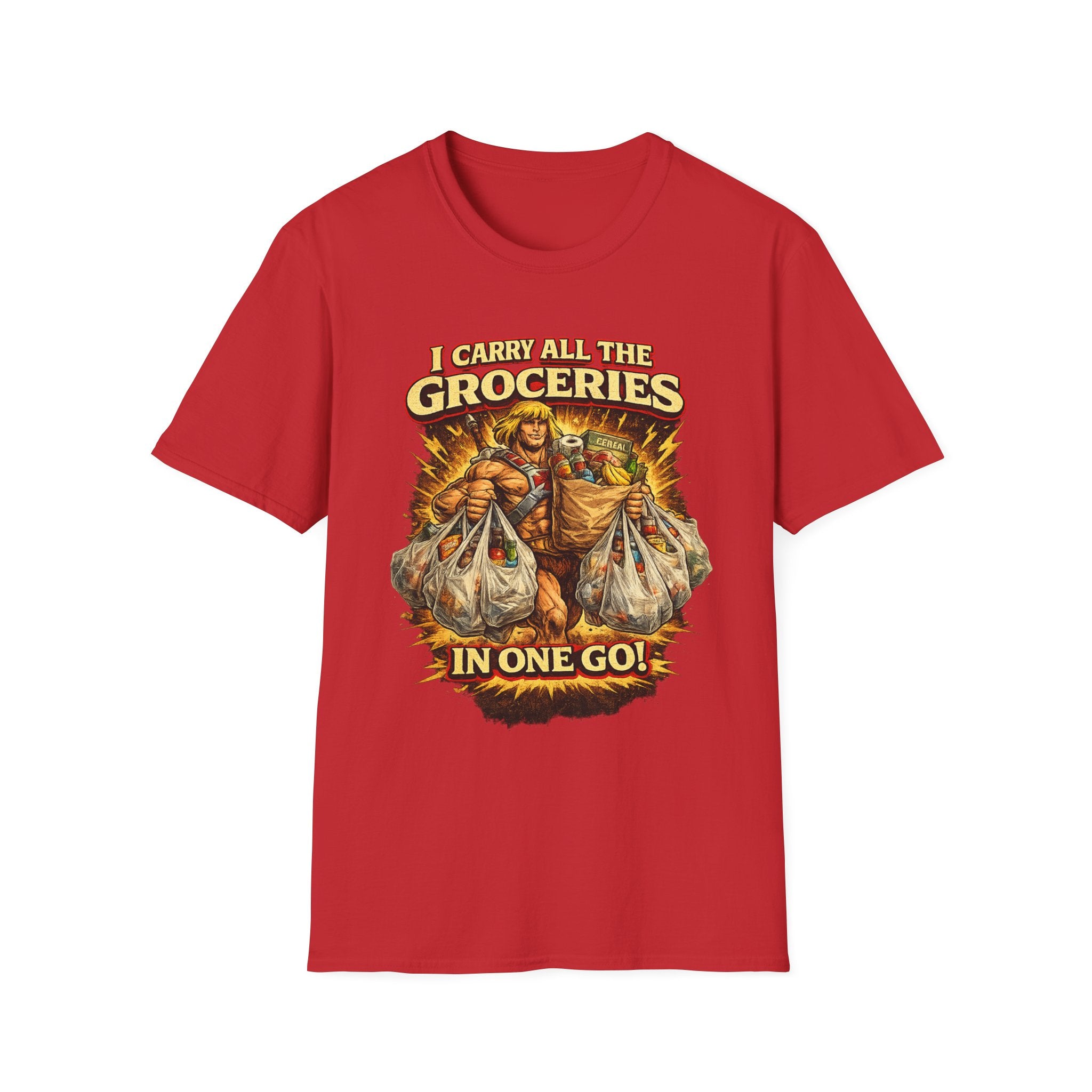 Grocery Warrior T‑Shirt — "I Carry All The Groceries In One Go" Graphic Tee