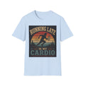Running Late Is My Cardio T‑Shirt — Funny Retro Runner Coffee Tee