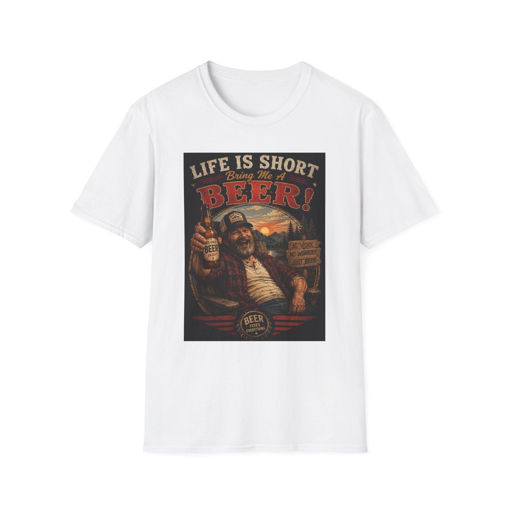 Life Is Short Bring Me A Beer T-Shirt — Vintage Beer Graphic Tee